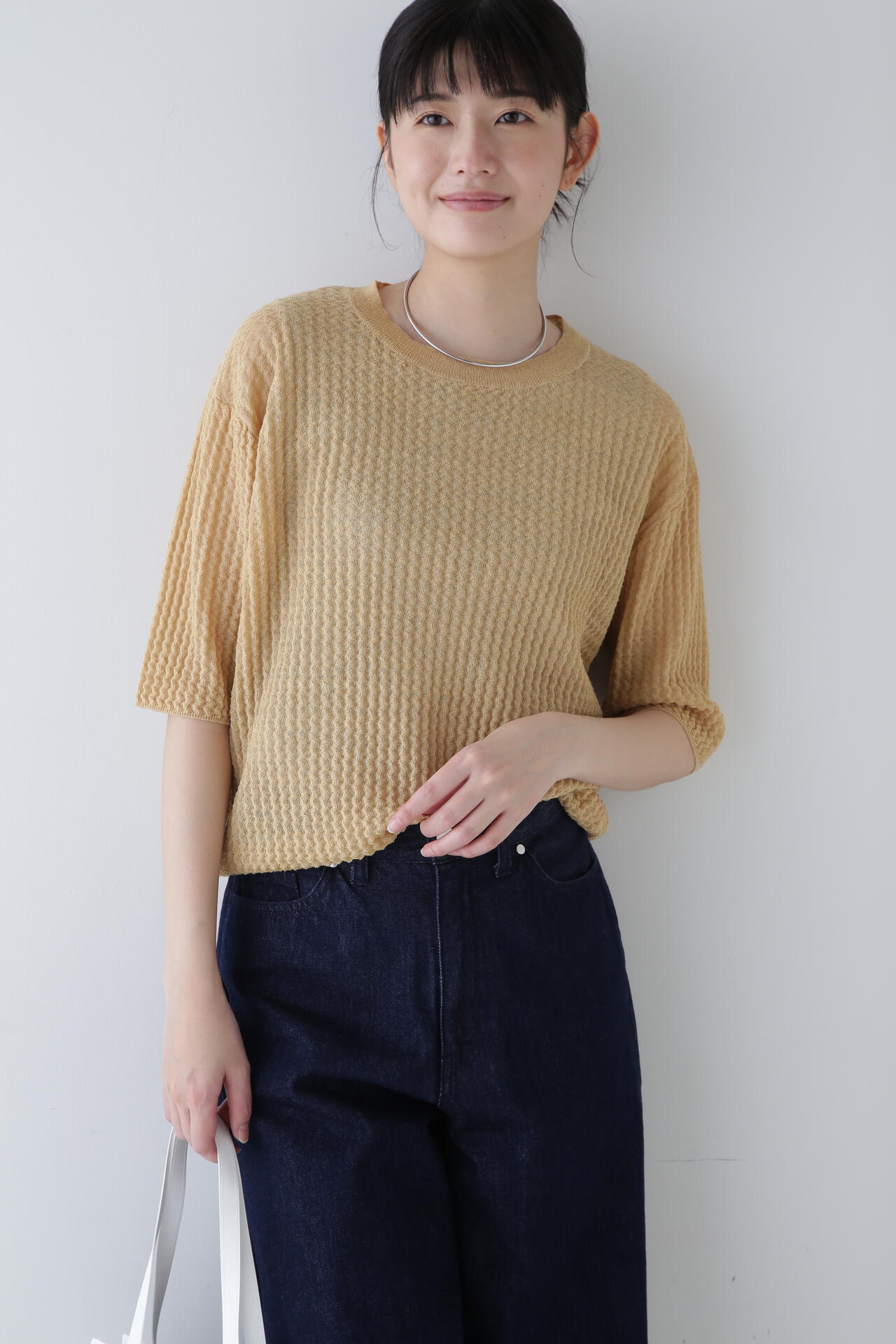 ウエーブニットTシャツ | human woman（ヒューマンウーマン