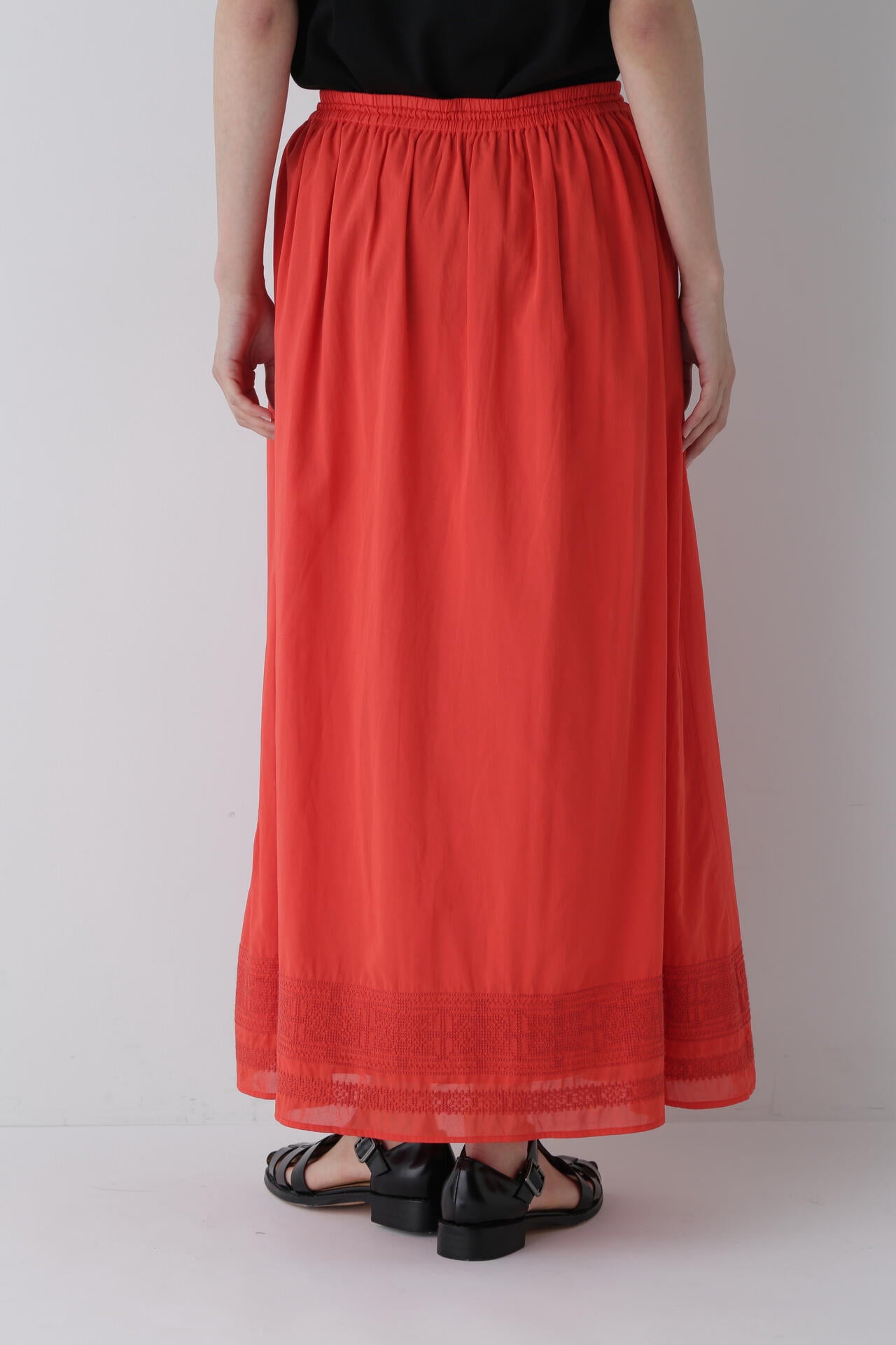 ヒューマンウーマン（human woman）/◆インド刺繍コットンボイルスカート インド刺繍コットンボイルスカート | human woman（ヒューマンウーマン