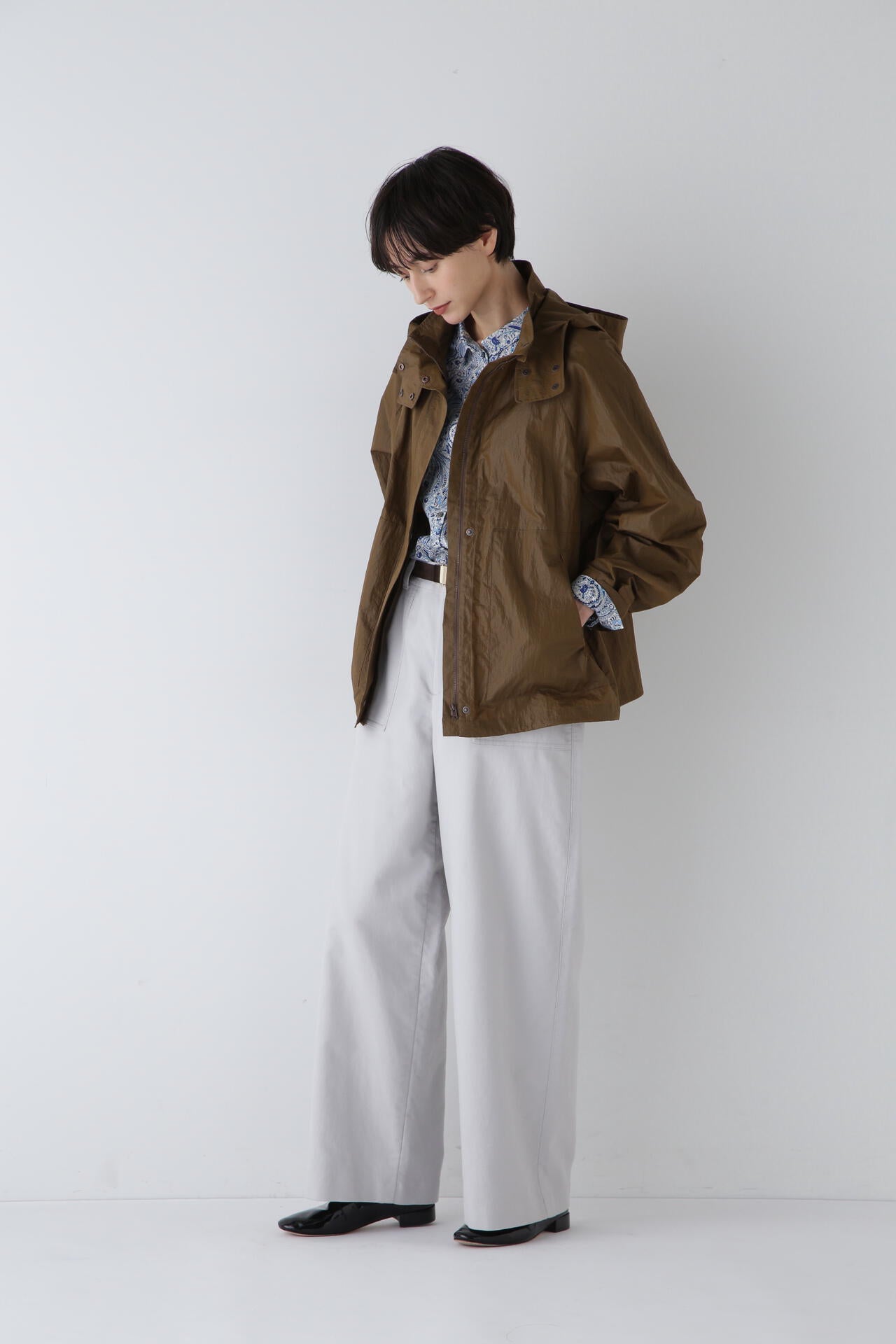 ima007様 WEB限定サイズ】エアリードットコードセミワイドパンツ | human