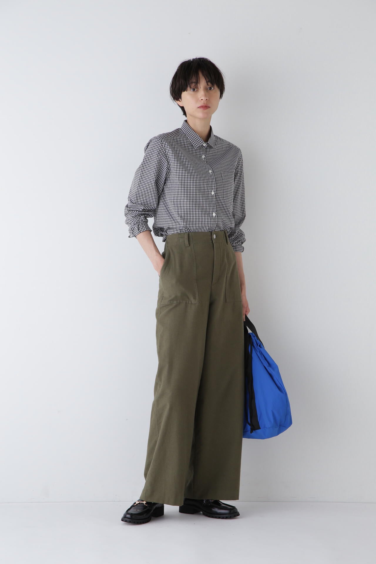 人間ちゃん オーダーページ WEB限定サイズ】エアリードットコードセミワイドパンツ | human