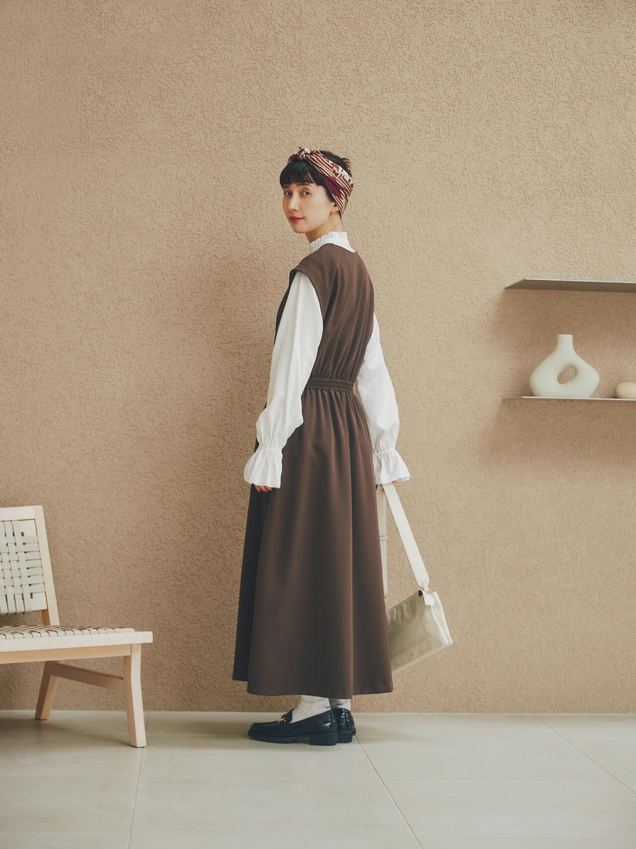 WEB限定サイズ】【kazumiコラボ】ダブルクロスノースリーブワンピース