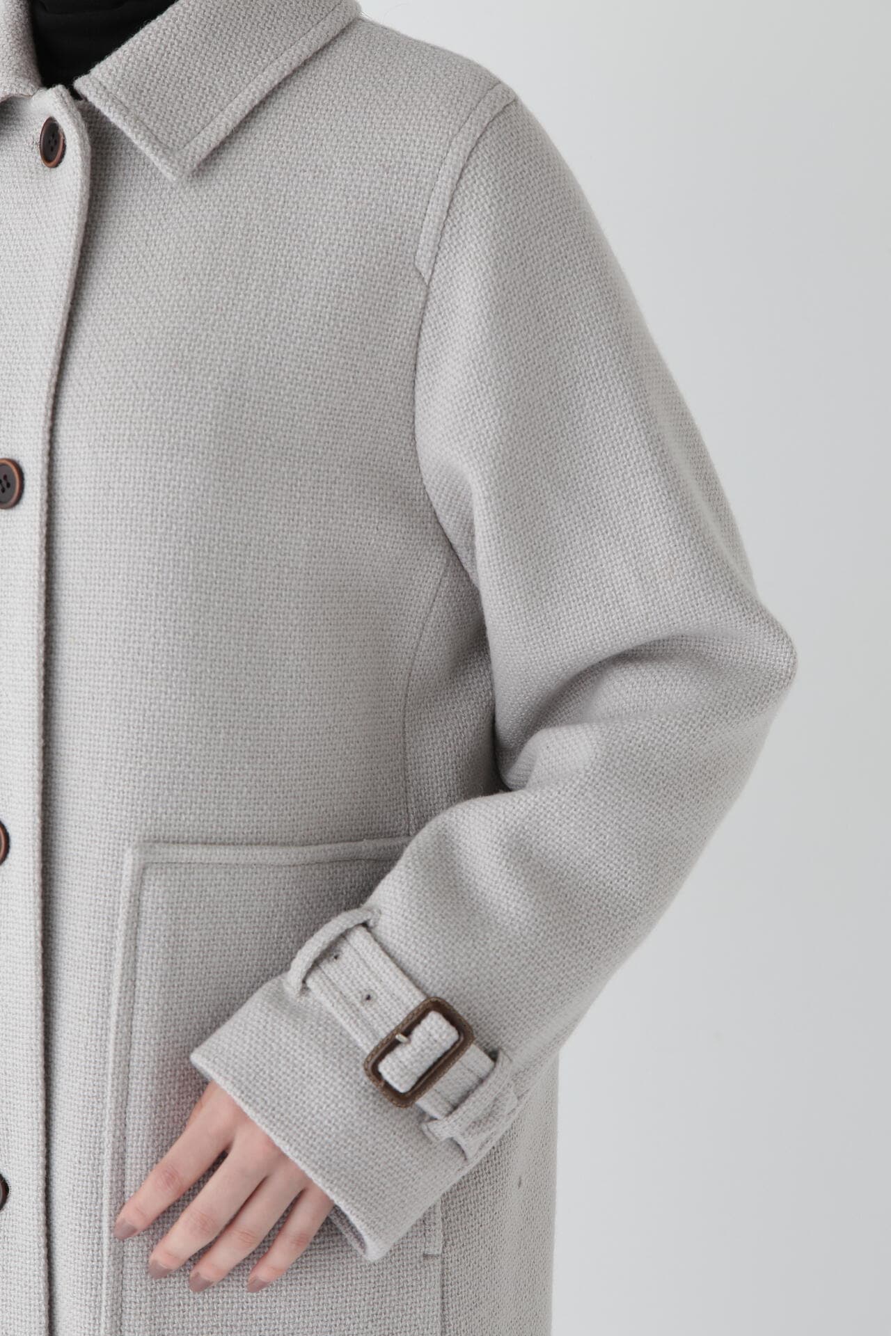 ウールナイロンオックスステンカラーコート | human woman（ヒューマン