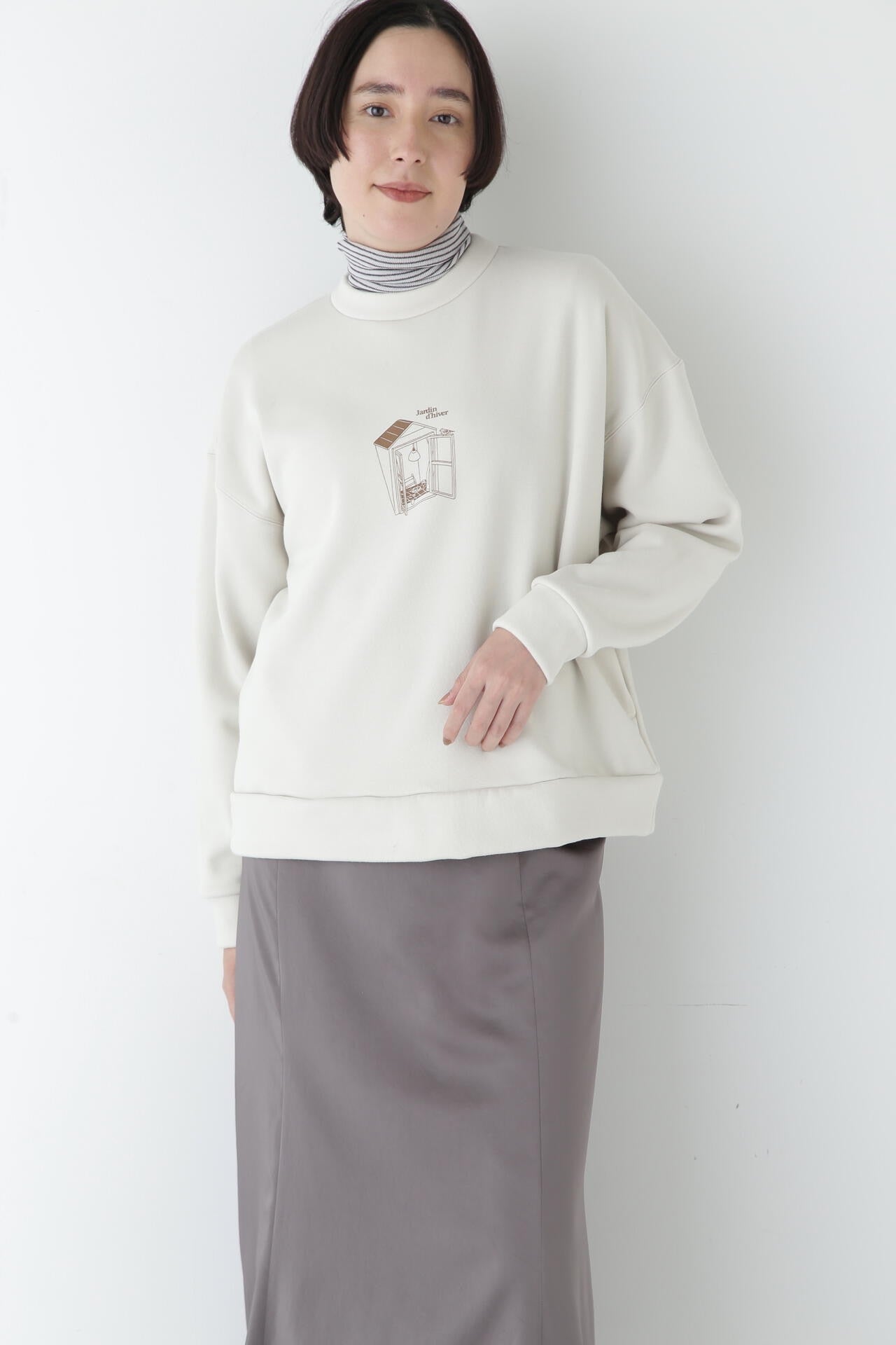 ヒューマンウーマン（human woman）/Ｙｕｎｏｓｕｋｅコラボイラストプリントボトルネックスウェット Yunosukeコラボイラストプリントボトルネックスウェット