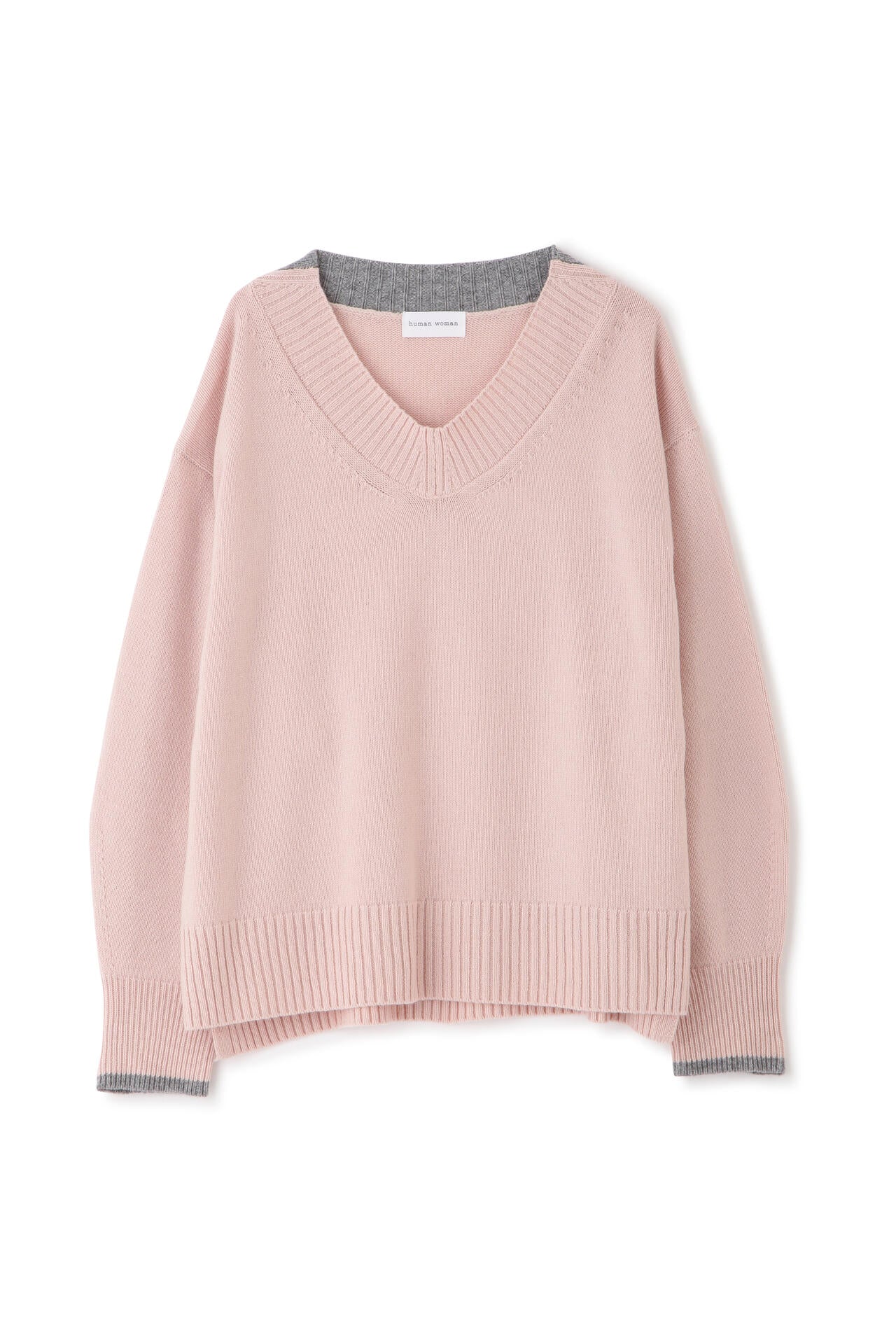 ウールカシミヤVネックニットプルオーバー | human woman