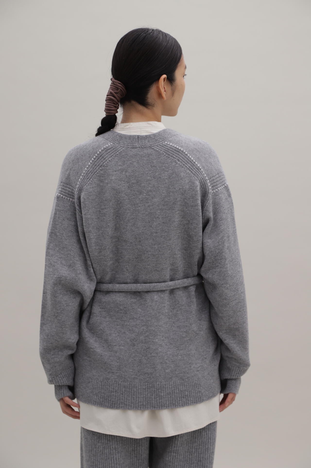 ウールカシミヤ天竺ニットカーディガン