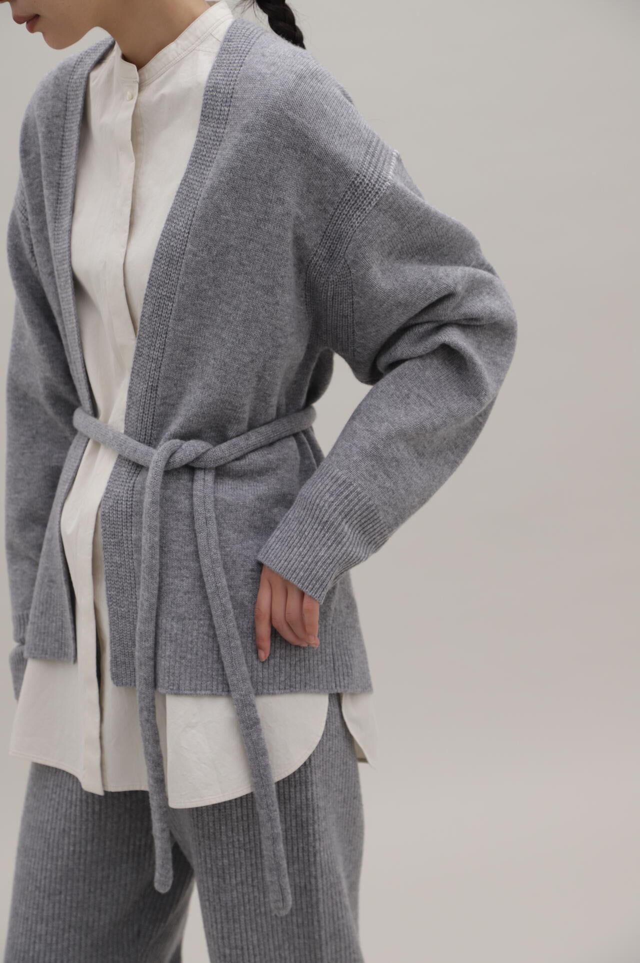 ウールカシミヤ天竺ニットカーディガン