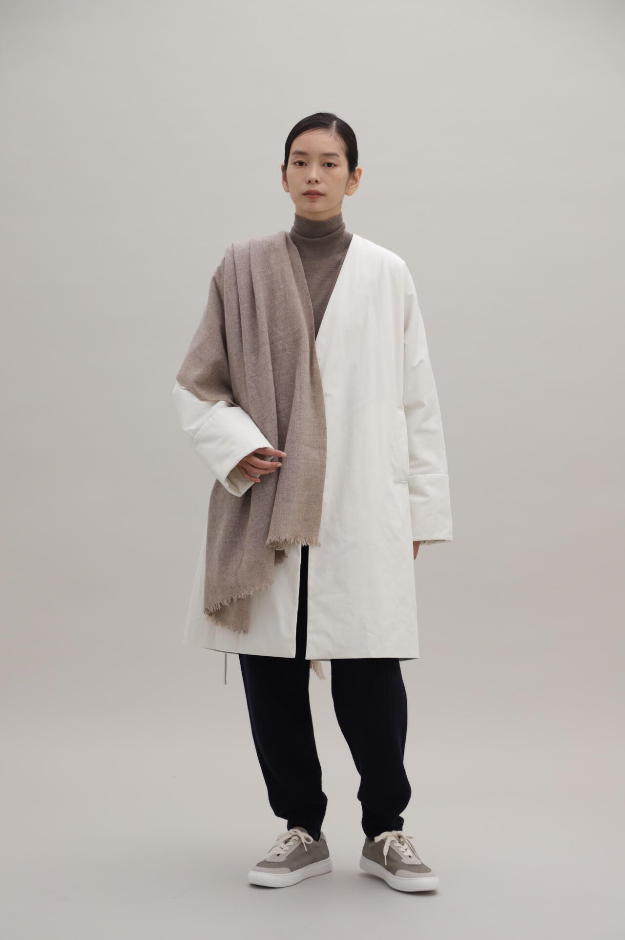 【OLUNATURALBASIC】カシミアパネル柄ストール