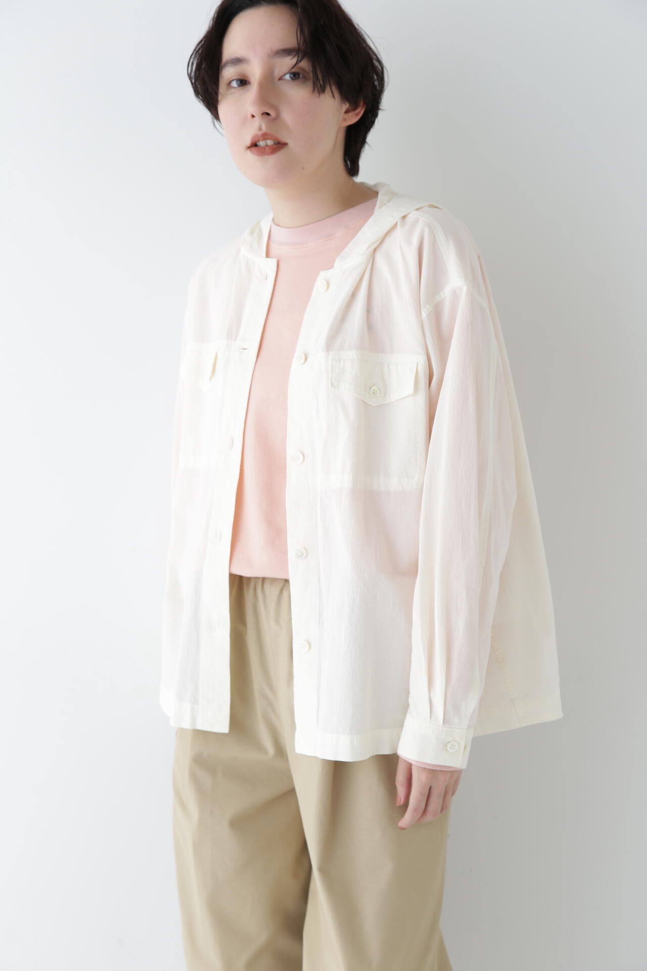 ヒューマンウーマン（human woman）/◆製品染めフーディーブラウス 製品染めフーディーブラウス | human woman（ヒューマンウーマン