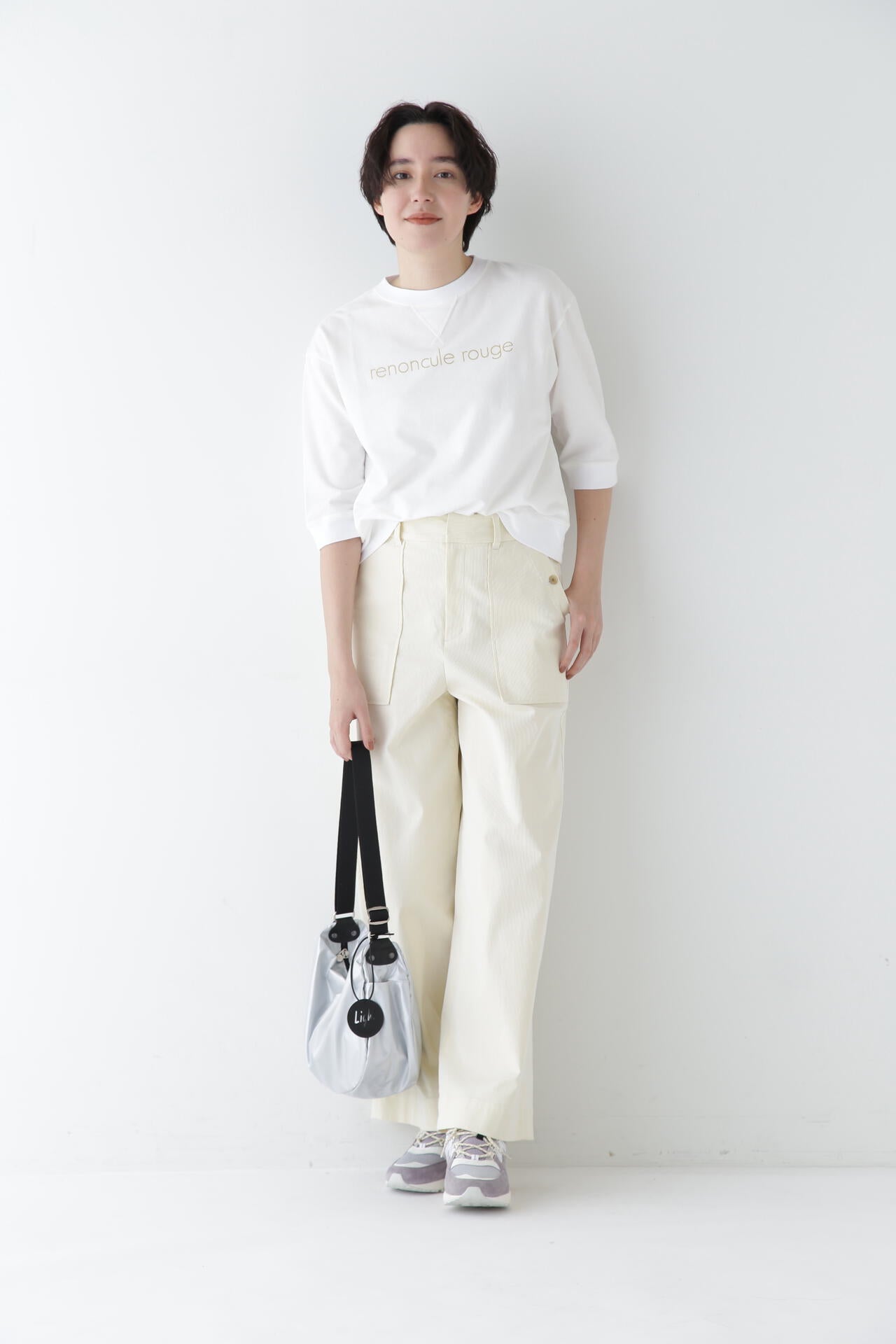 ヒューマンウーマン（human woman）/◆コードストレッチベイカーセミワイドパンツ WEB限定サイズ】コードストレッチベイカーセミワイドパンツ | human