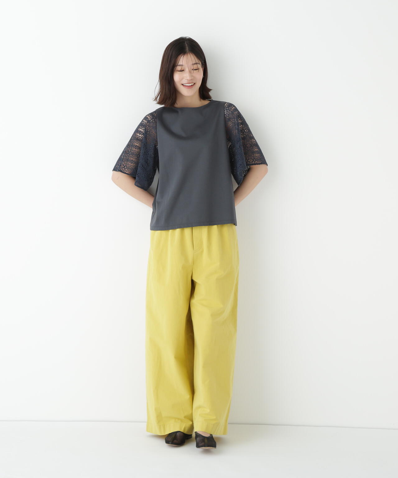 コットンリネンウェザー近江晒シェフパンツ | human woman