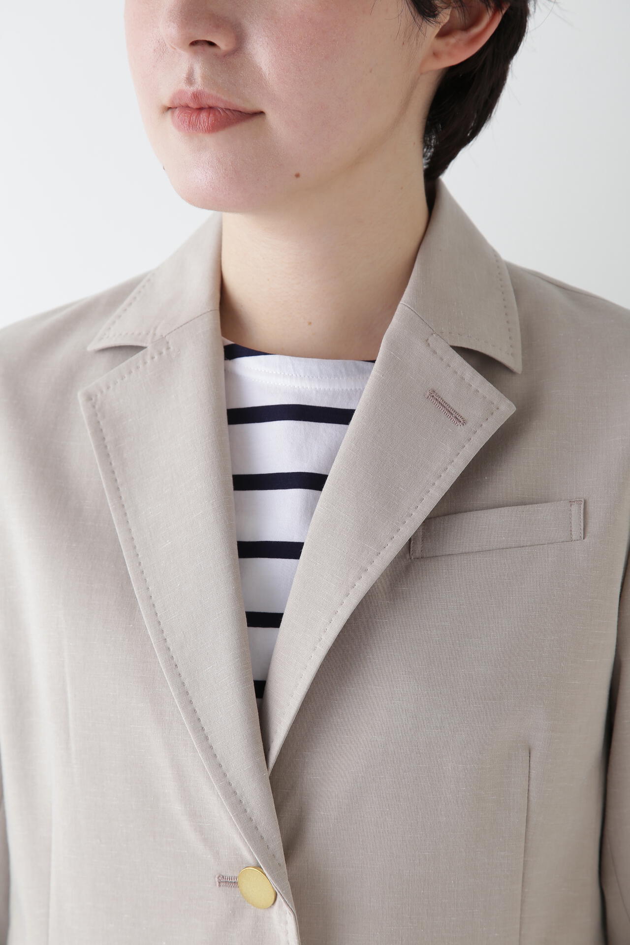 Pレーヨン麻ポプリンテーラードジャケット | human woman（ヒューマン