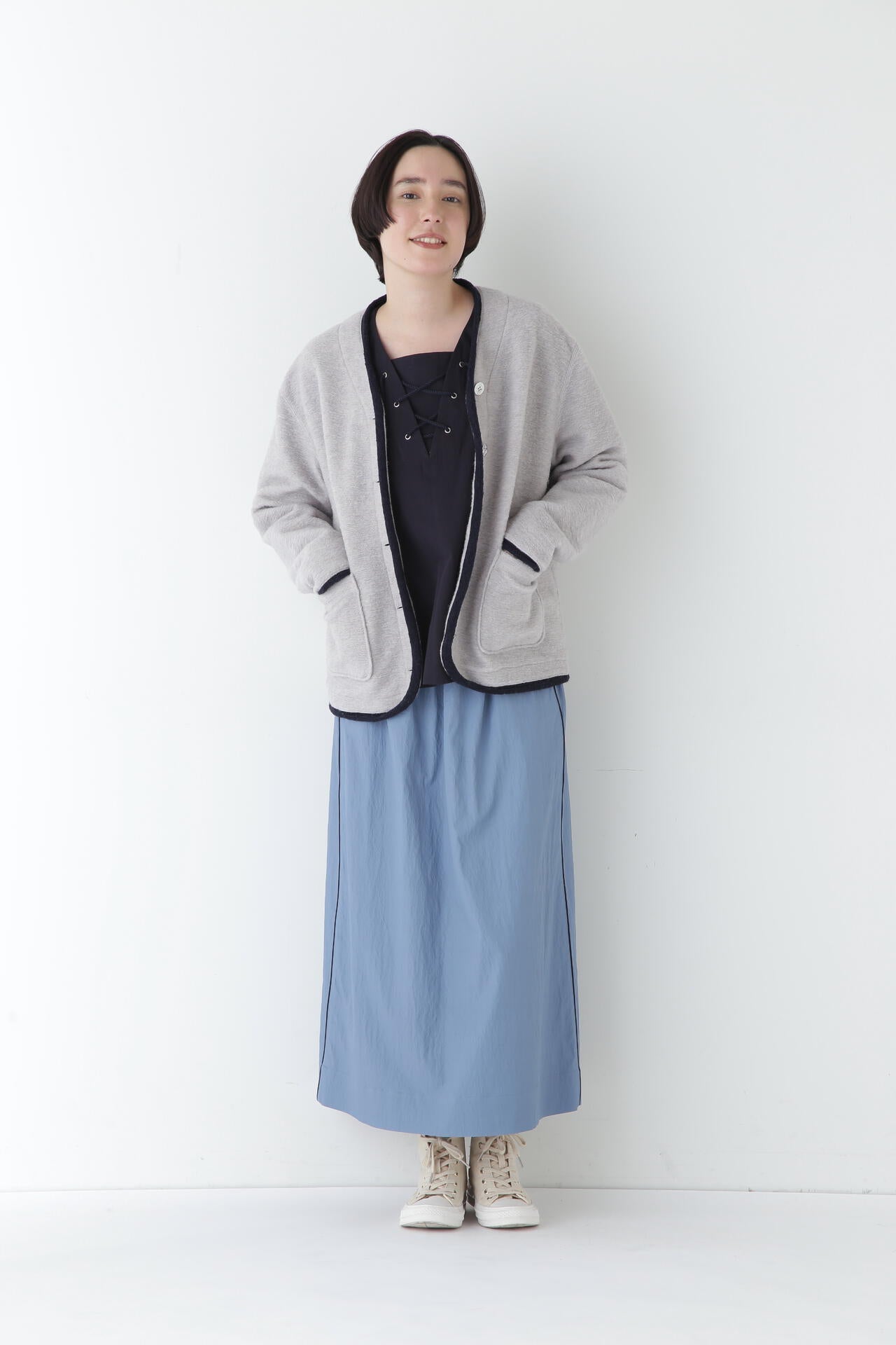 NATICコラボ】スライバーバイカラーカーディガン | human woman