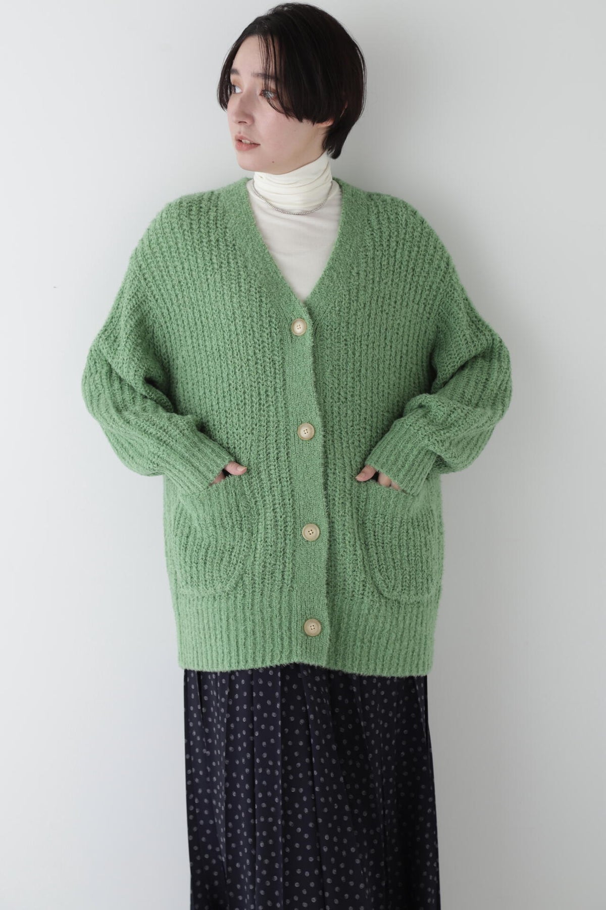 【kazumiコラボ】ブークレ片畦2WAYはおり