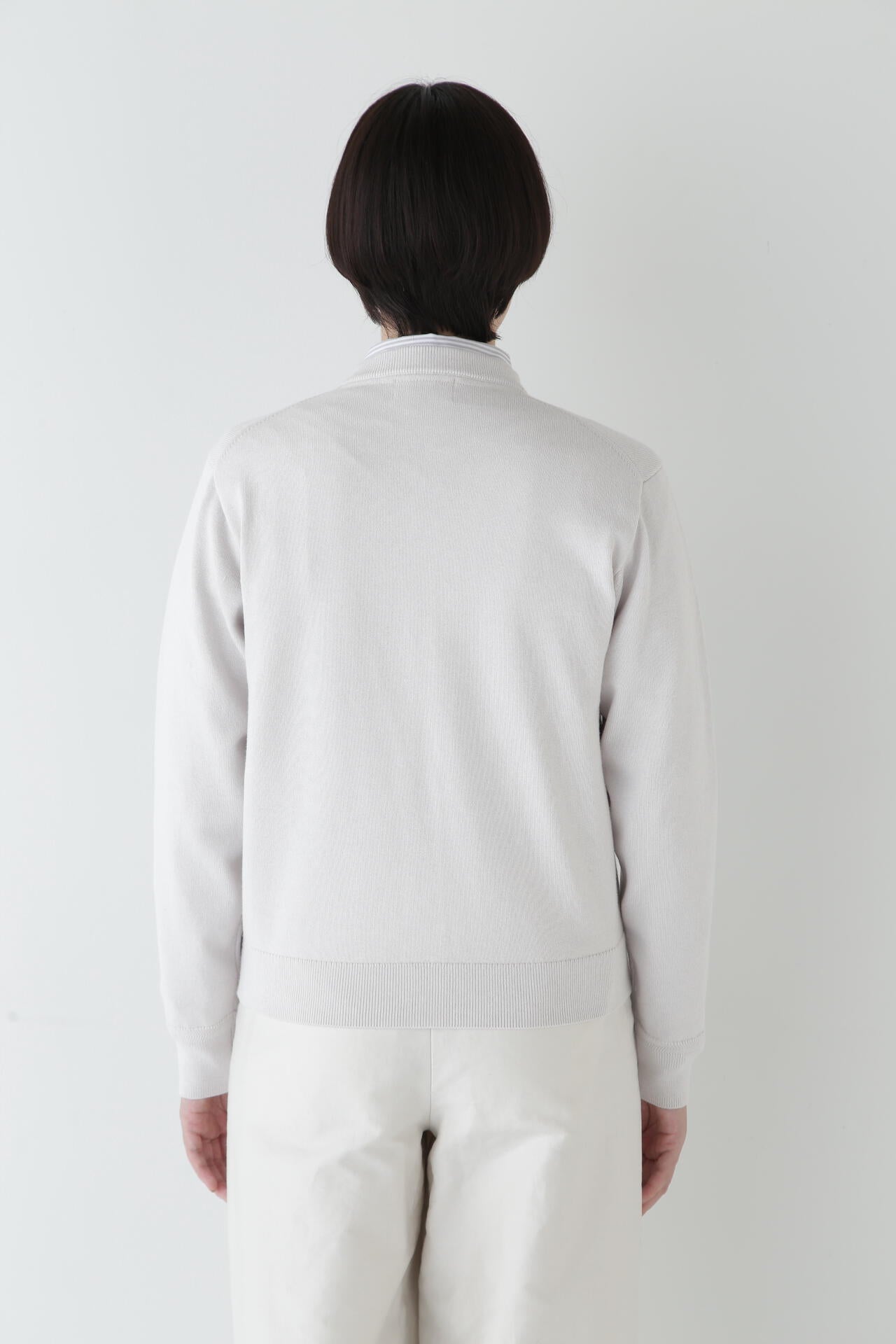 ウォッシャブル】コットンカシミヤ クルーネックカーディガン | human