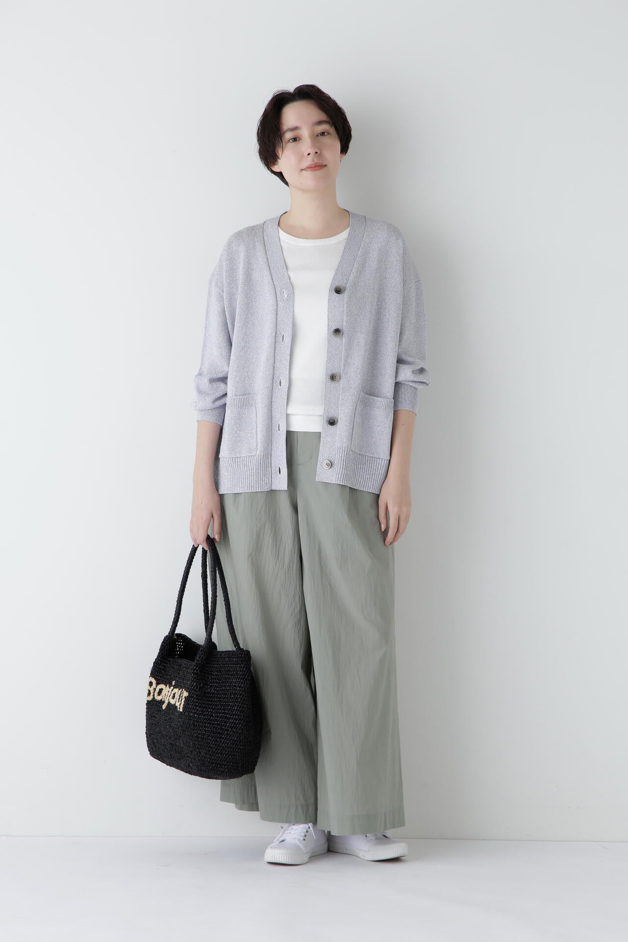 ウォッシャブル】ペーパーヤーンミドル丈カーディガン | human woman