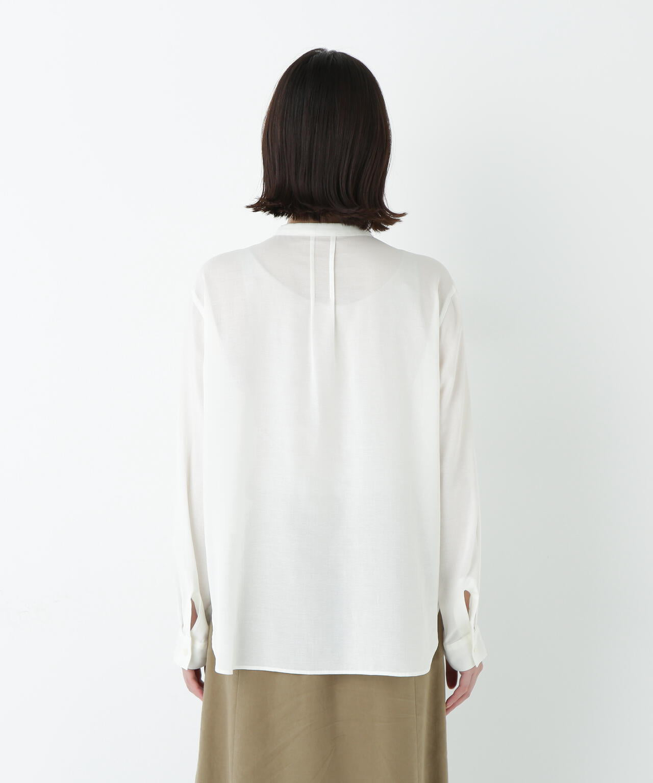 コットンジョーゼットボイルバンドシャツブラウス | human woman