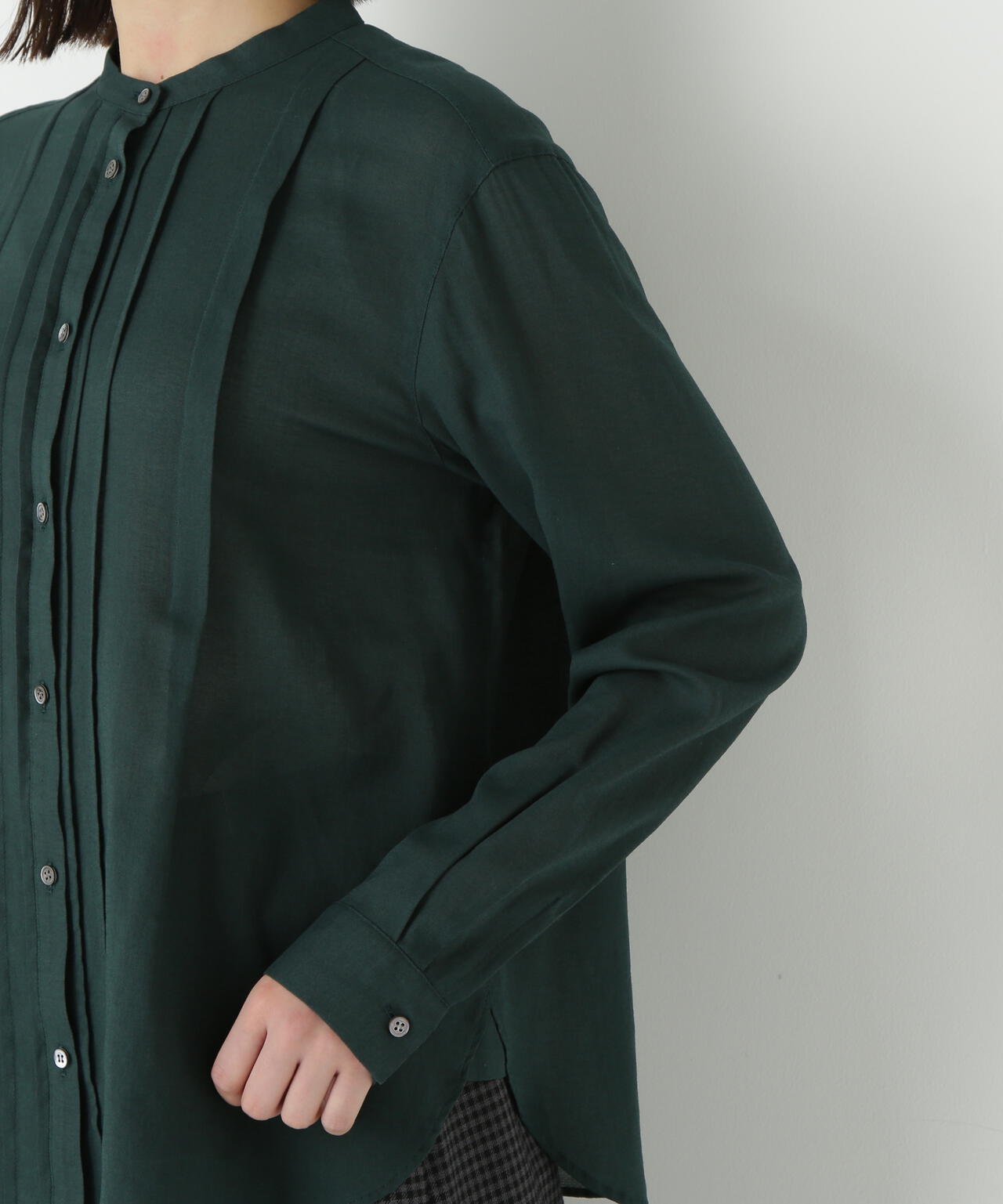 コットンジョーゼットボイルバンドシャツブラウス | human woman