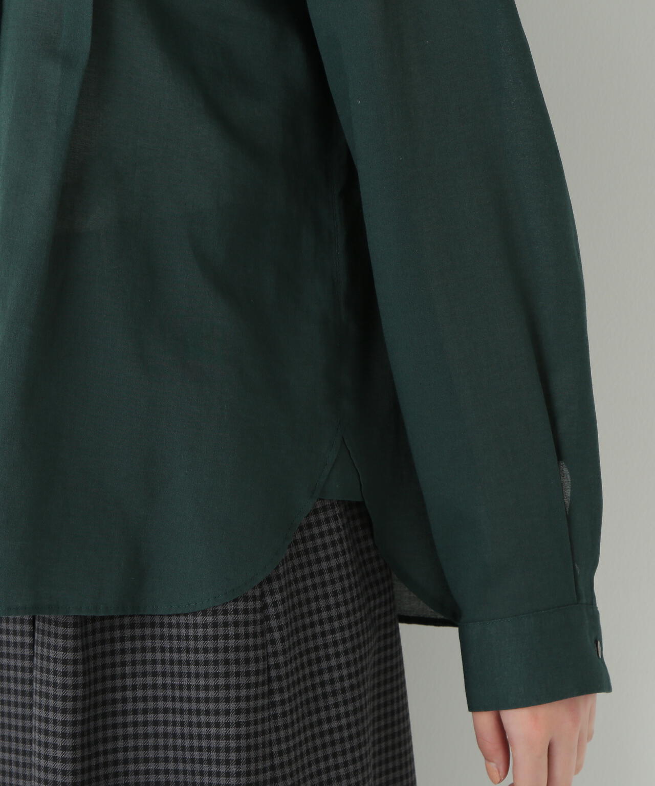 コットンジョーゼットボイルバンドシャツブラウス | human woman