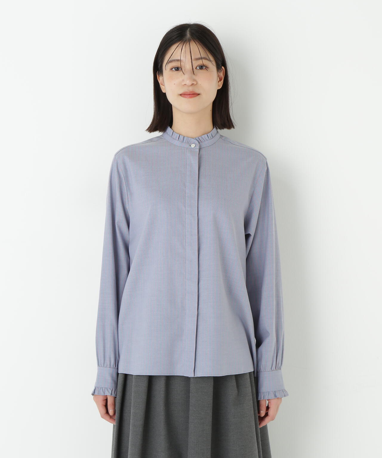 ヒューマンウーマン（human woman）/◆スタンドフリルブラウス スタンドフリルブラウス | human woman（ヒューマンウーマン