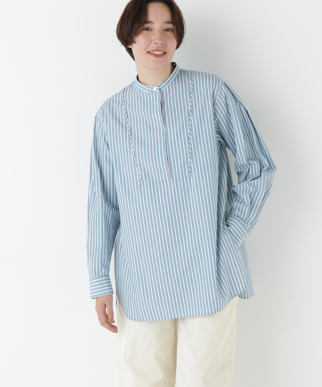 ストライプオーバーブラウス | human woman（ヒューマンウーマン