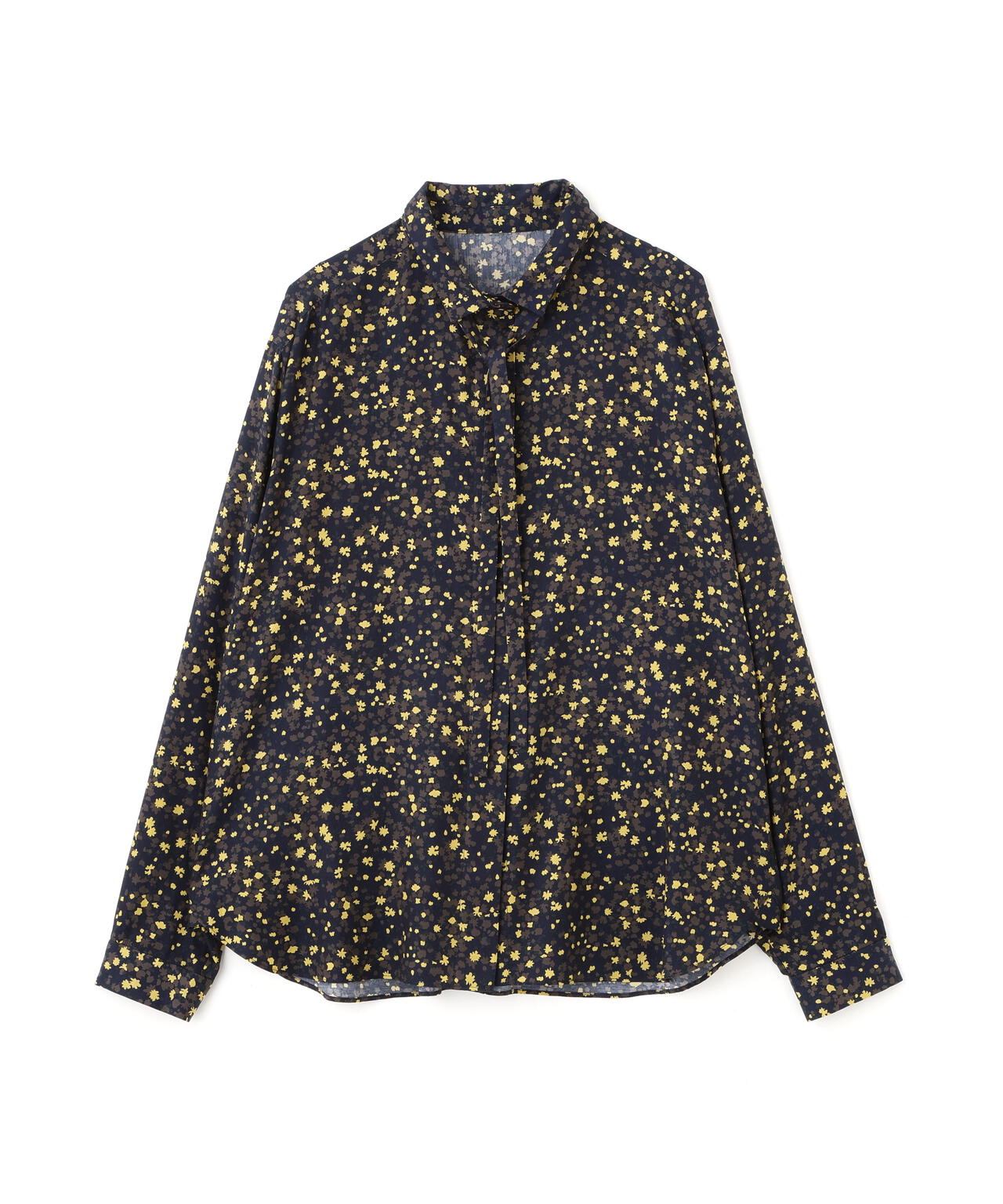 プチフラワープリントボウタイシャツブラウス