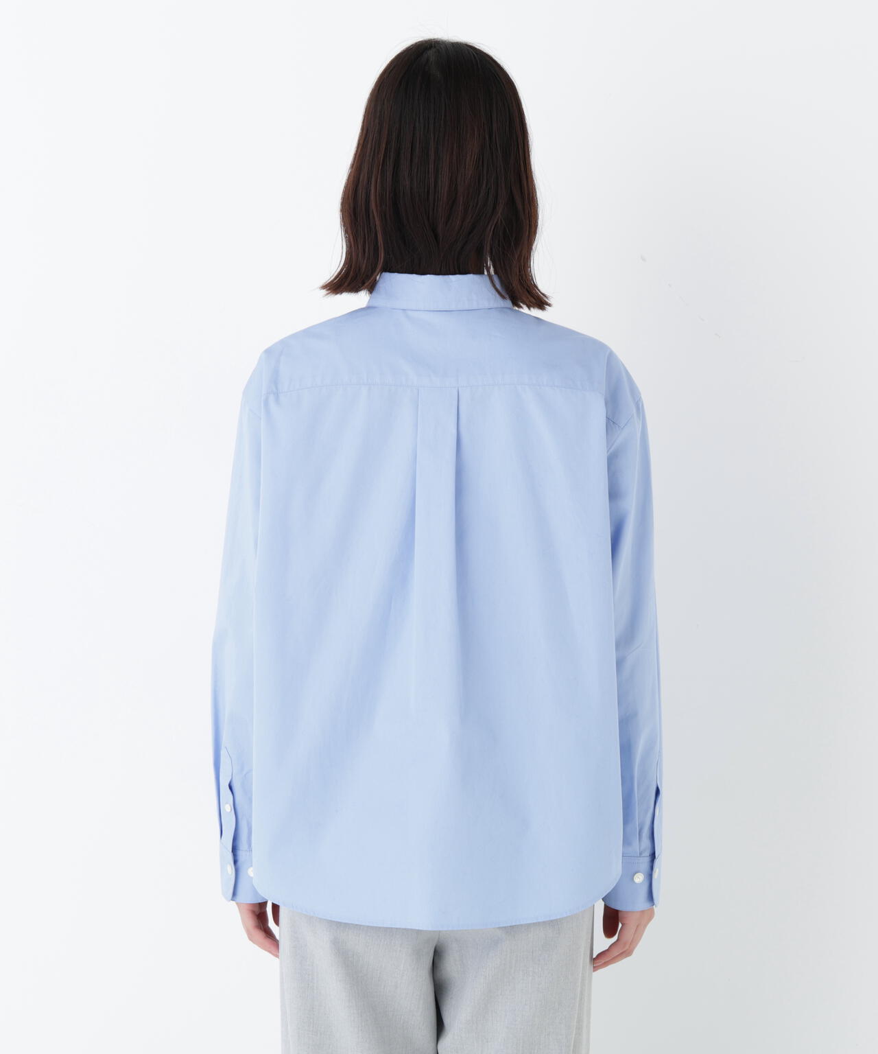 オーガニックコットン襟刺繍タイプライターブラウス