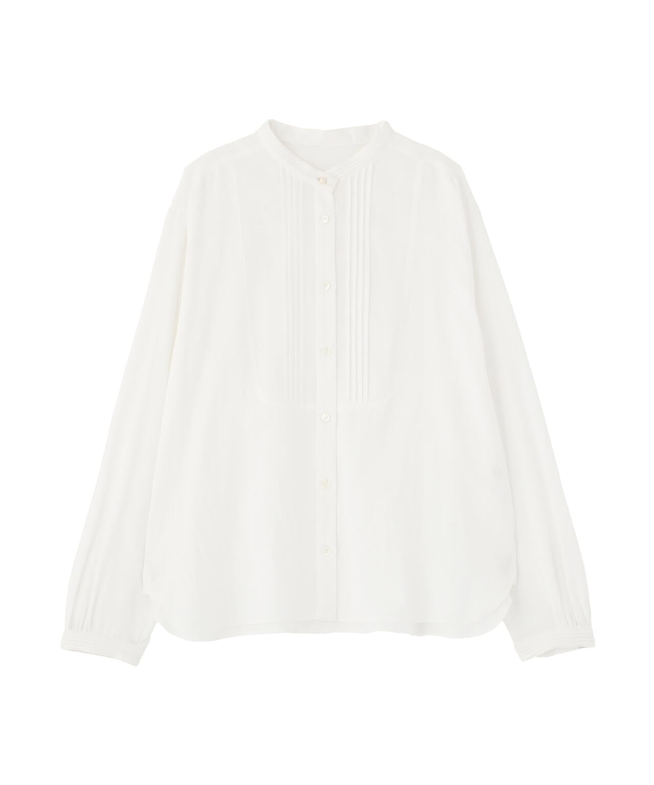 ピンタックバンドカラーブラウス