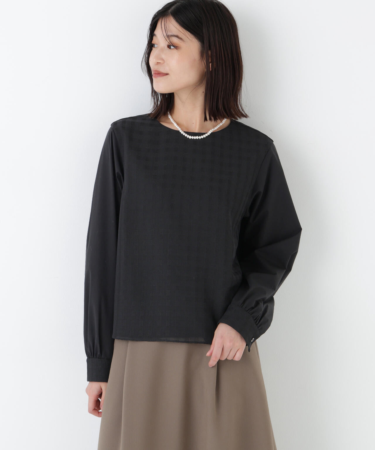 ≪洗える≫レースドッキングプルオーバー