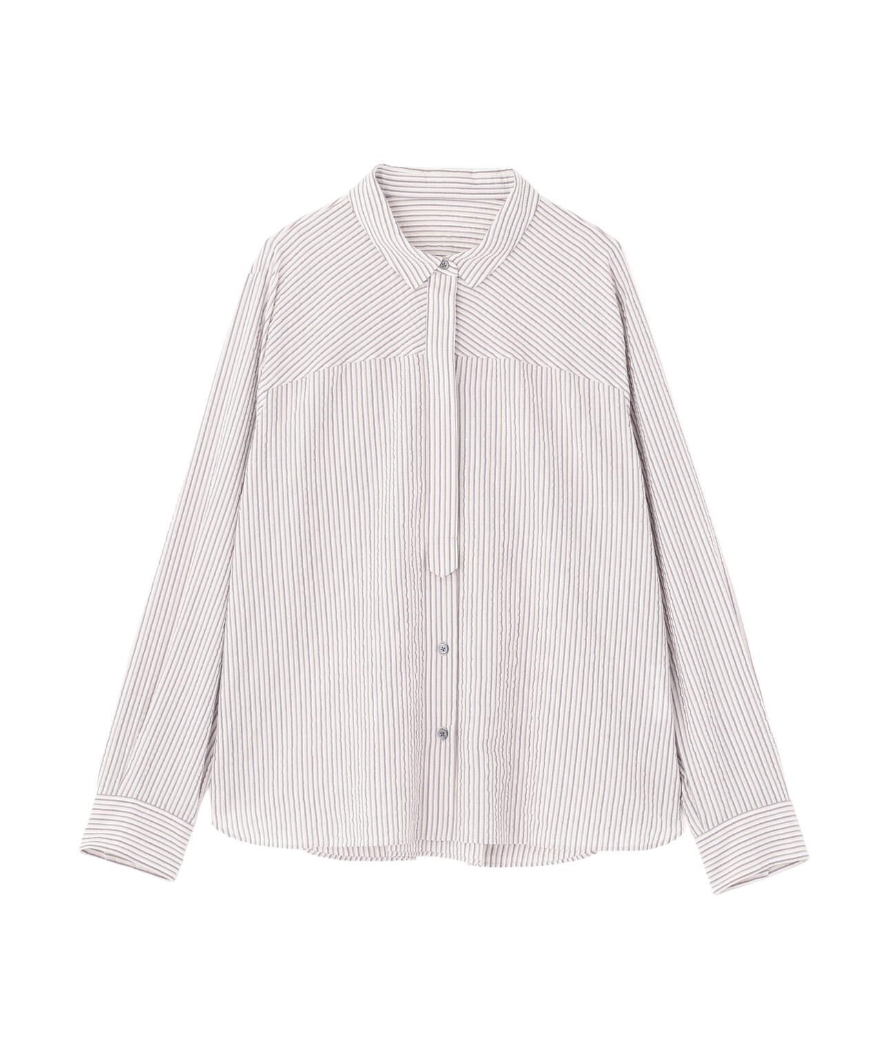 パナマサッカーストライプシャツブラウス