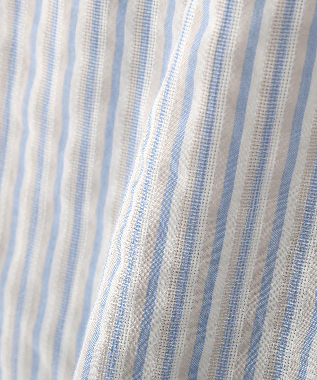 パナマサッカーストライプシャツブラウス