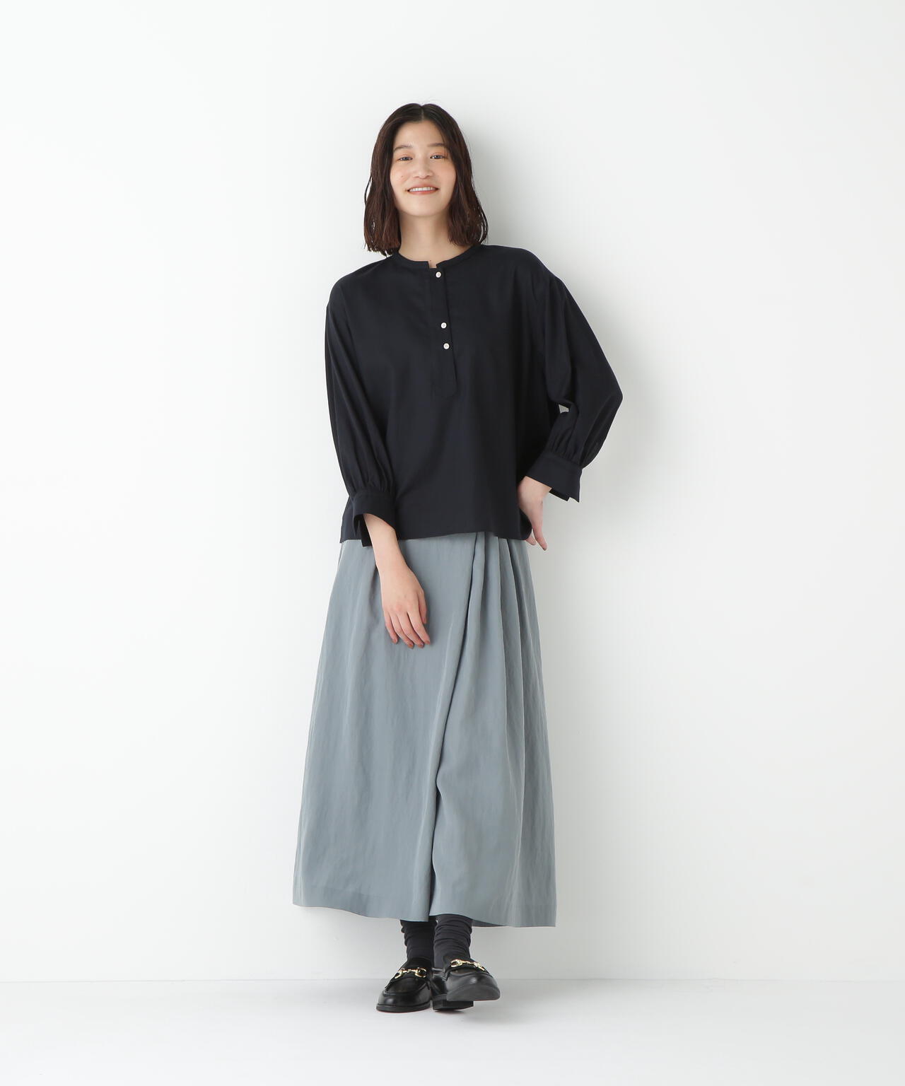 綿シルクスキッパーブラウス