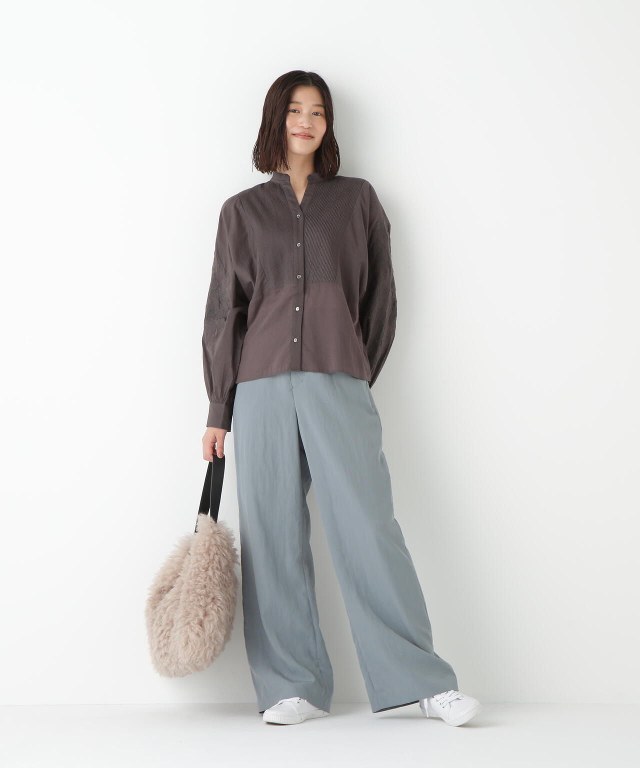 インドコットンボイルアップリケブラウス