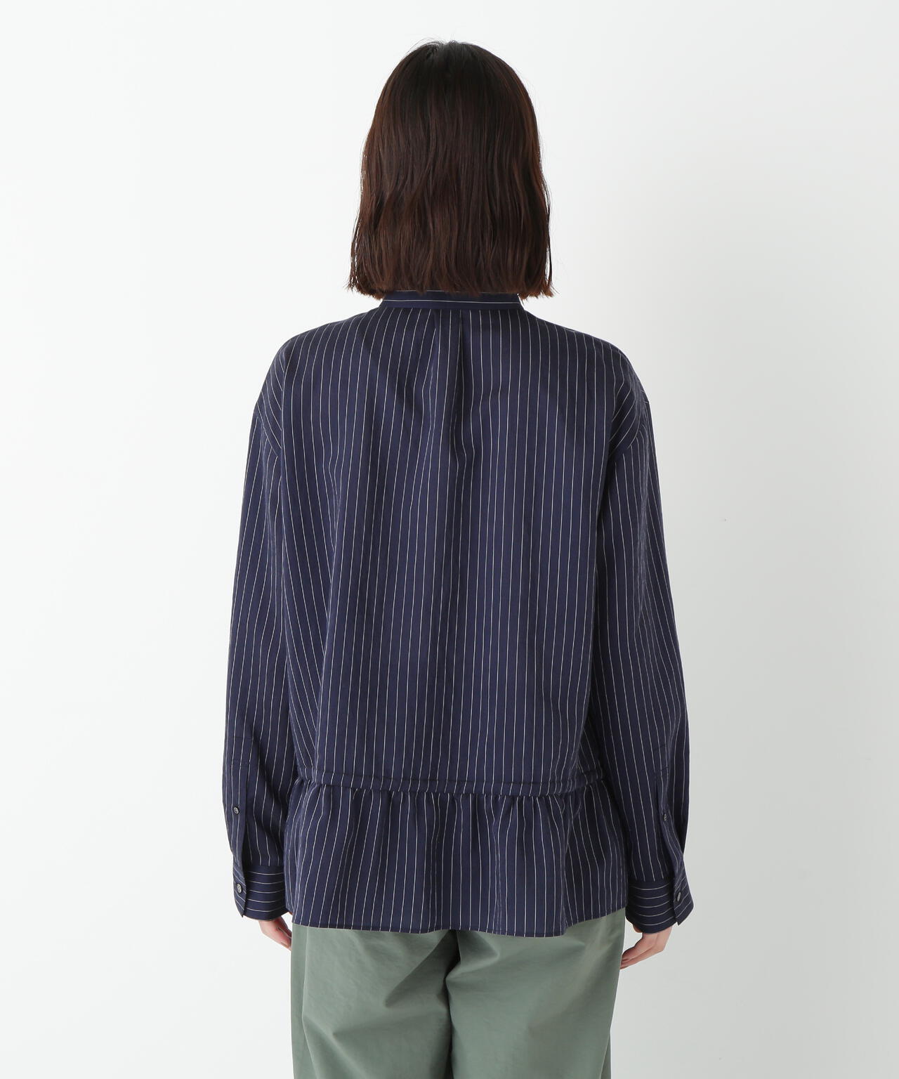 シアストライプブラウス