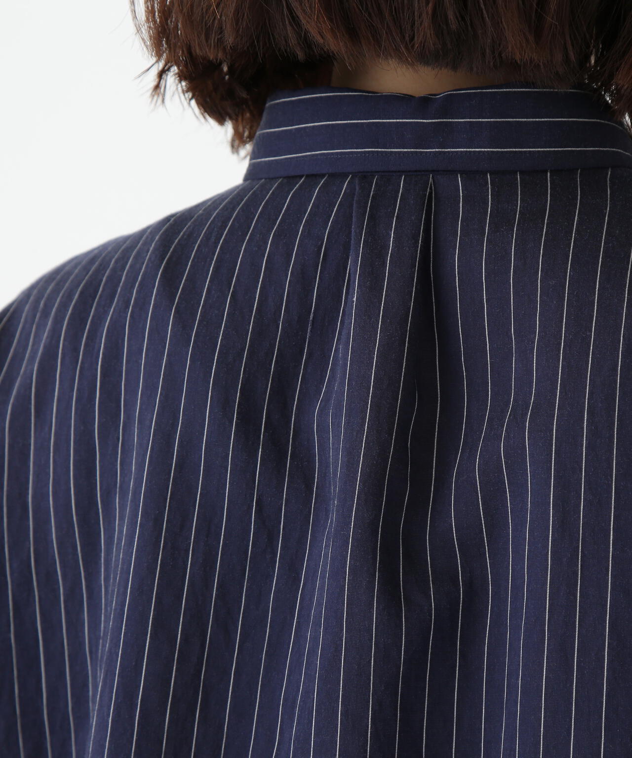 シアストライプブラウス