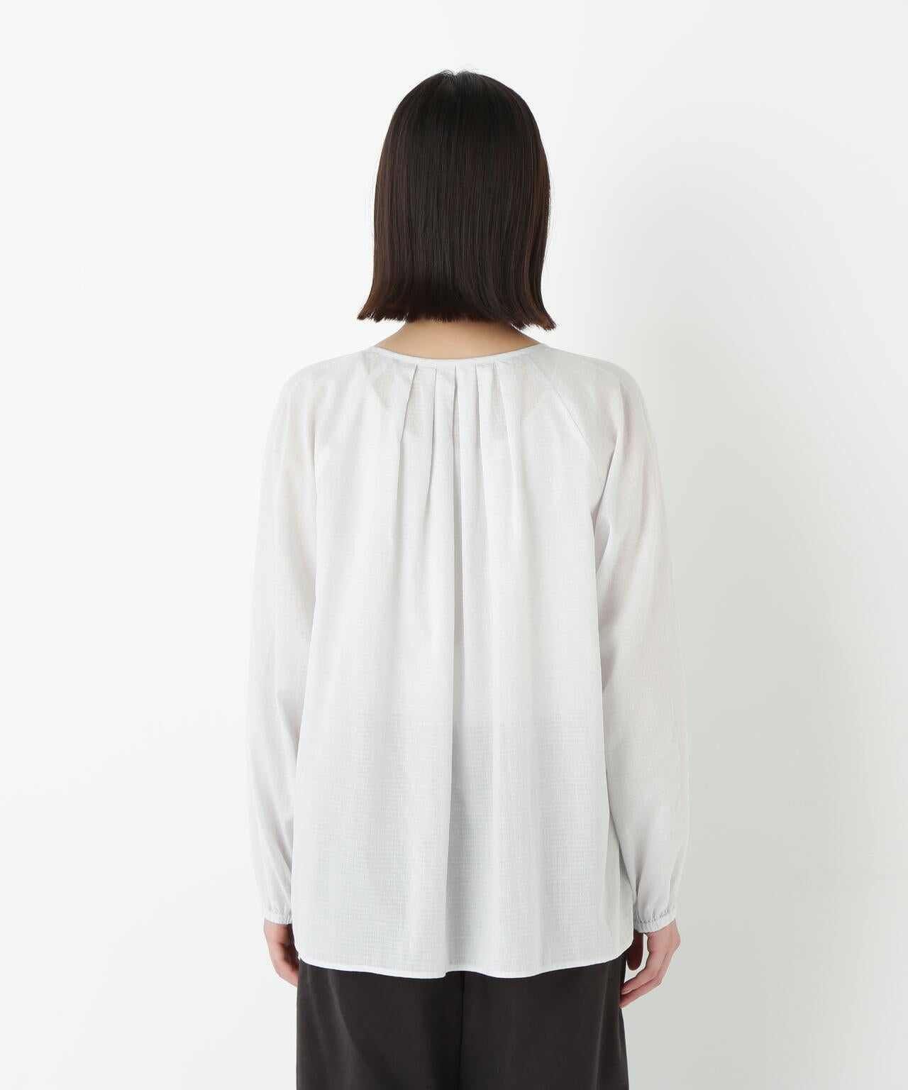 ダイヤドットギャザーブラウス