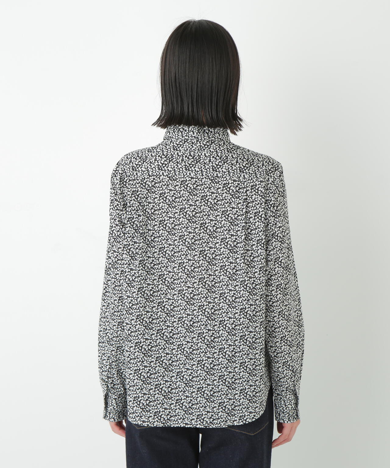 リバティプリントベーシックカラーシャツ