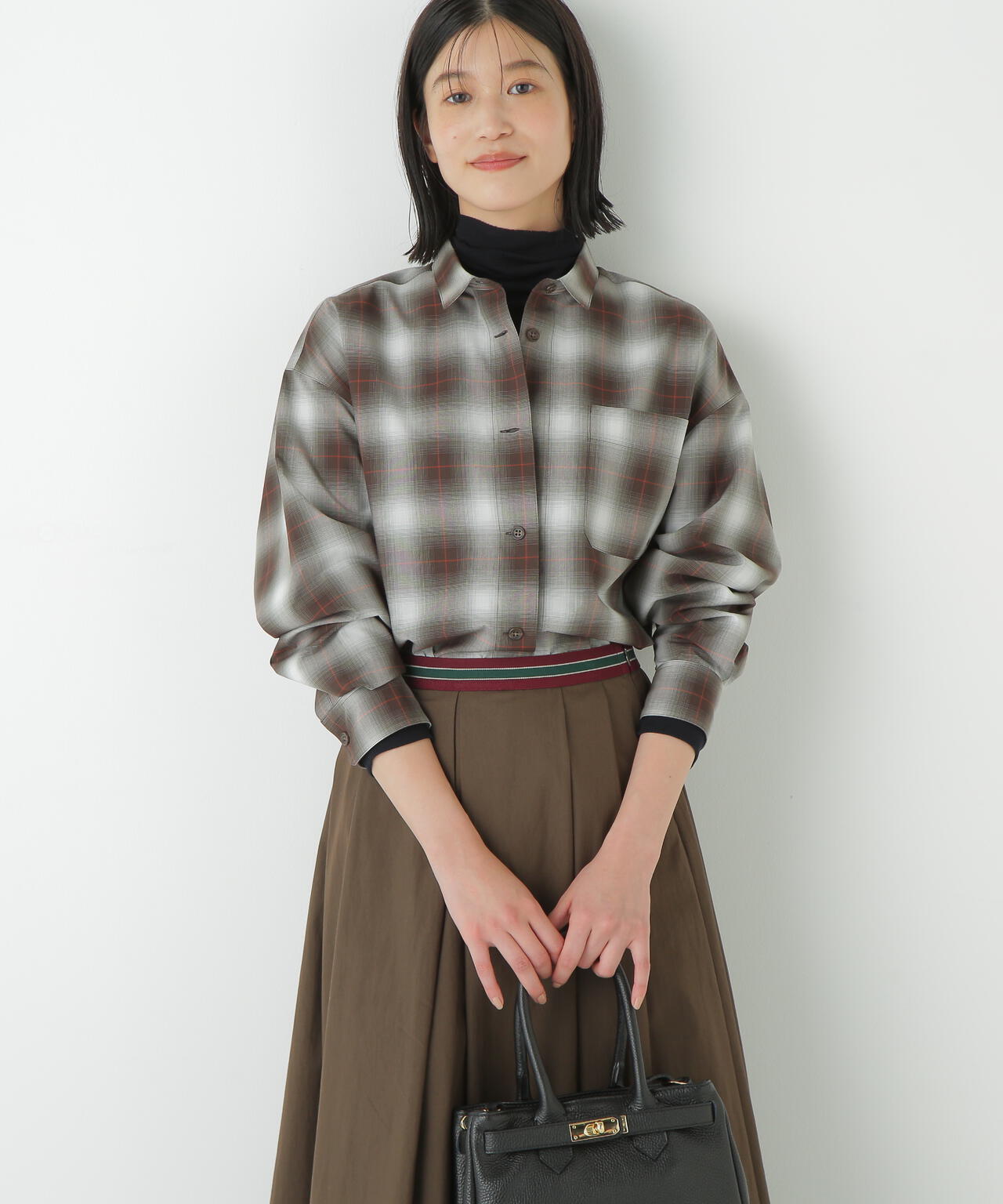 オンブレーチェックオーバーシャツ
