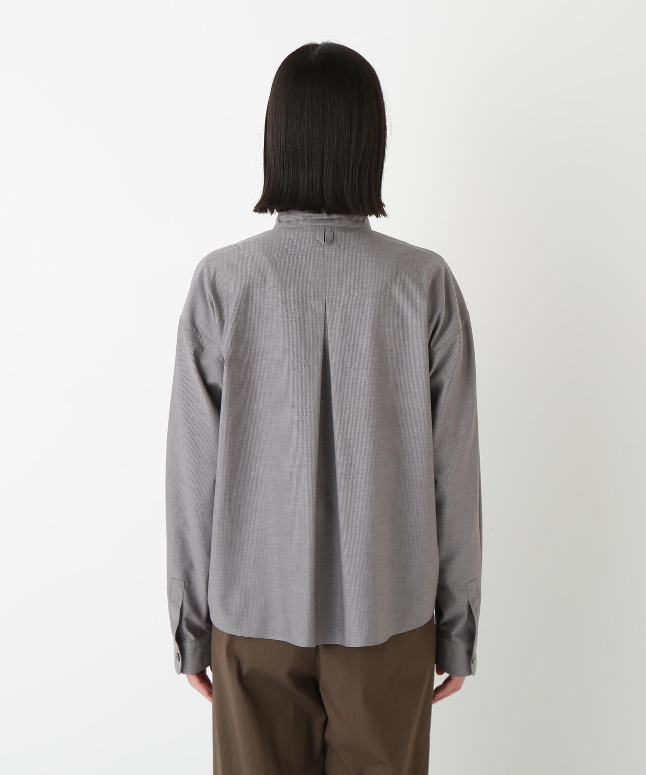 ツイルストライプジップシャツブルゾン