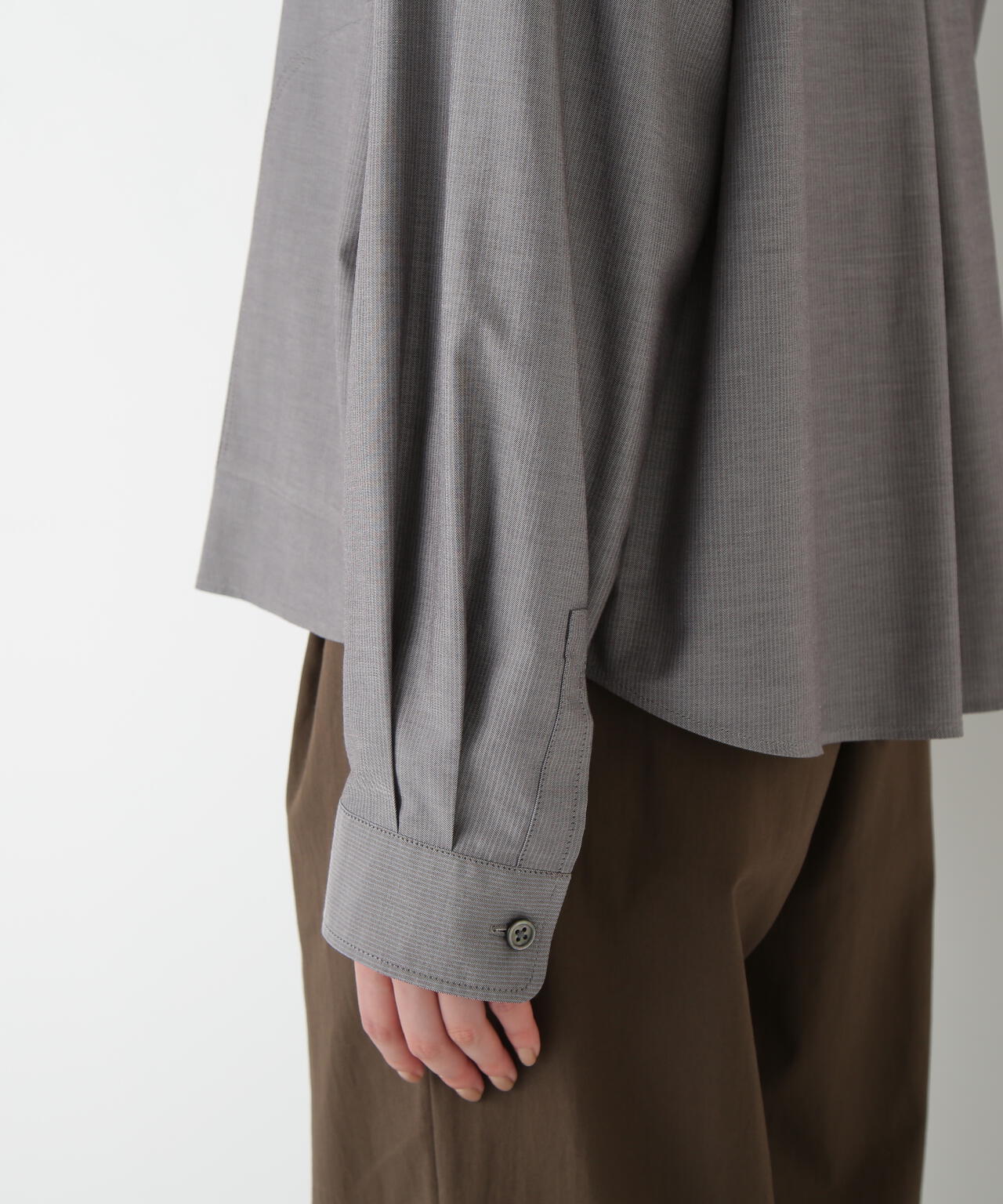 ツイルストライプジップシャツブルゾン