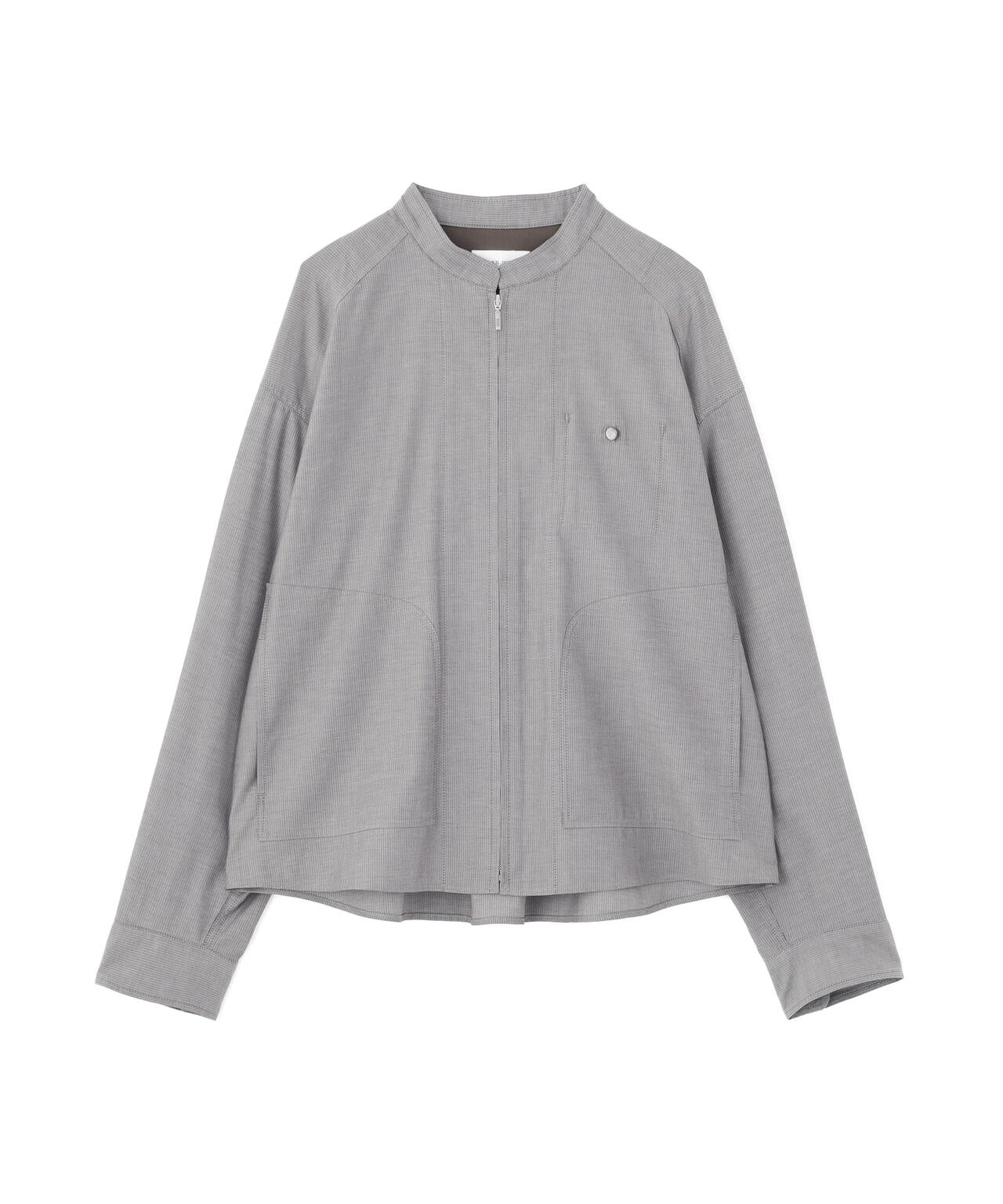 ツイルストライプジップシャツブルゾン