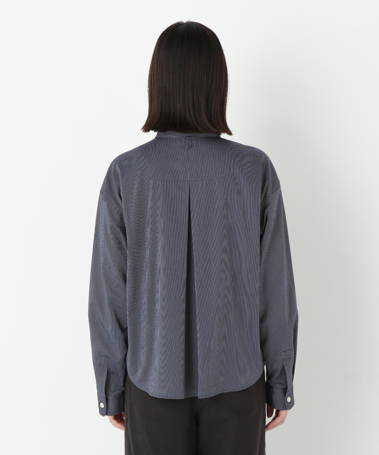 ツイルストライプジップシャツブルゾン