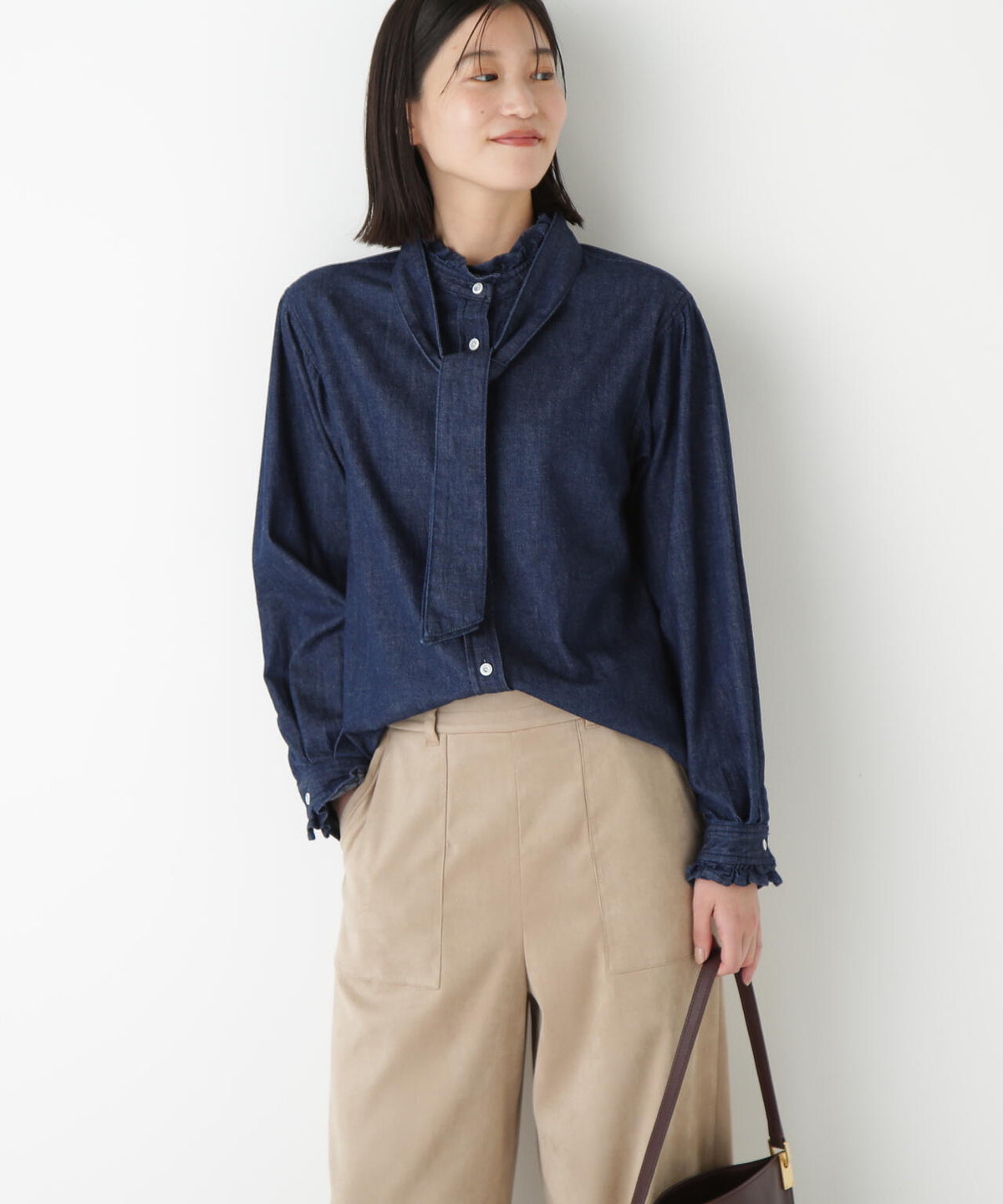 【Ｈｅａｌｔｈｙ　Ｄｅｎｉｍコラボ】デニムボウタイブラウス