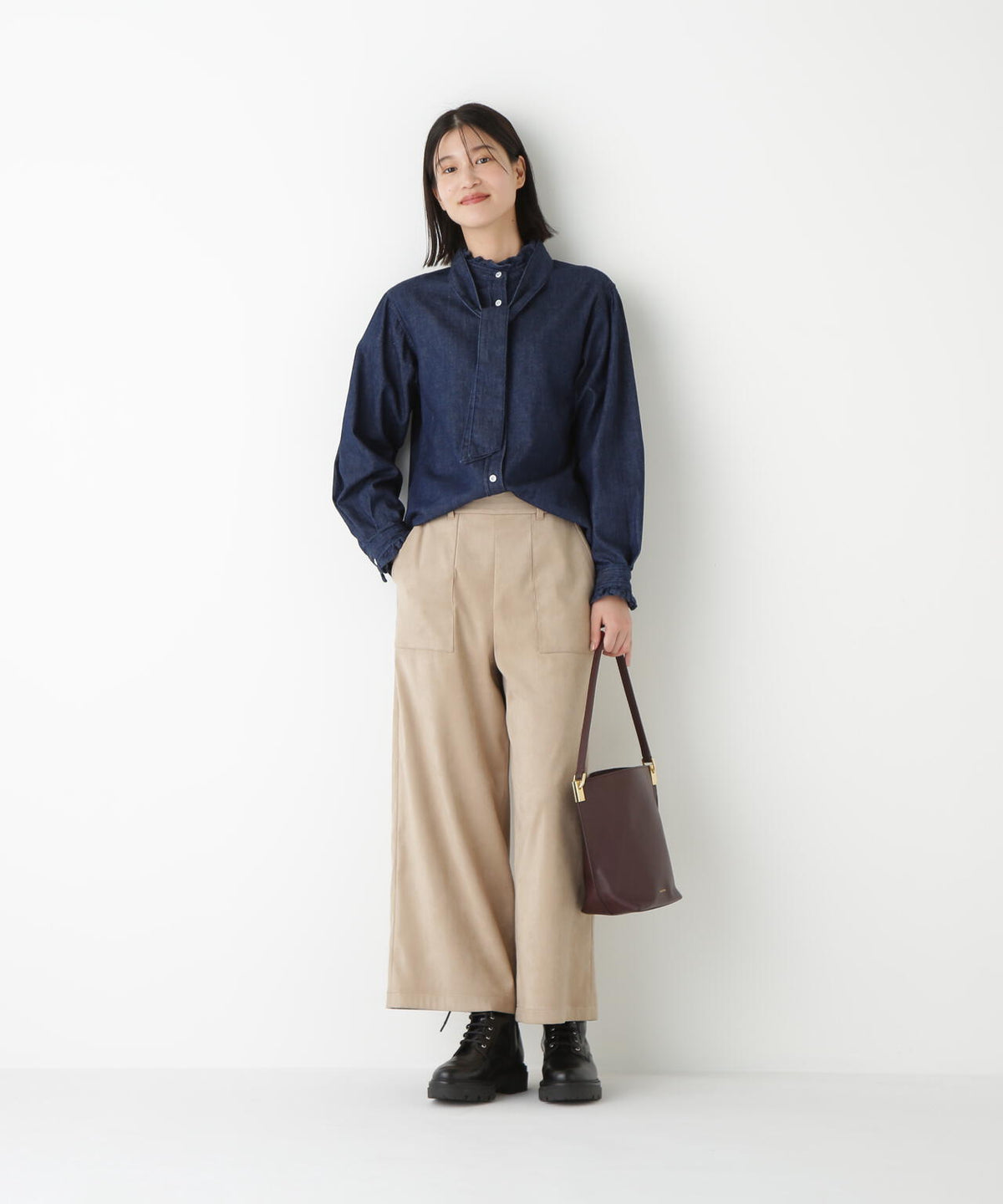 【Ｈｅａｌｔｈｙ　Ｄｅｎｉｍコラボ】デニムボウタイブラウス