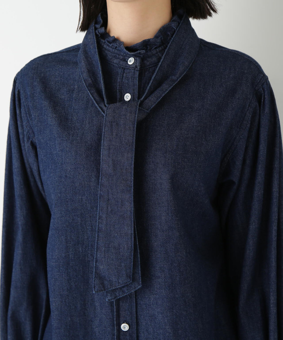 【Ｈｅａｌｔｈｙ　Ｄｅｎｉｍコラボ】デニムボウタイブラウス