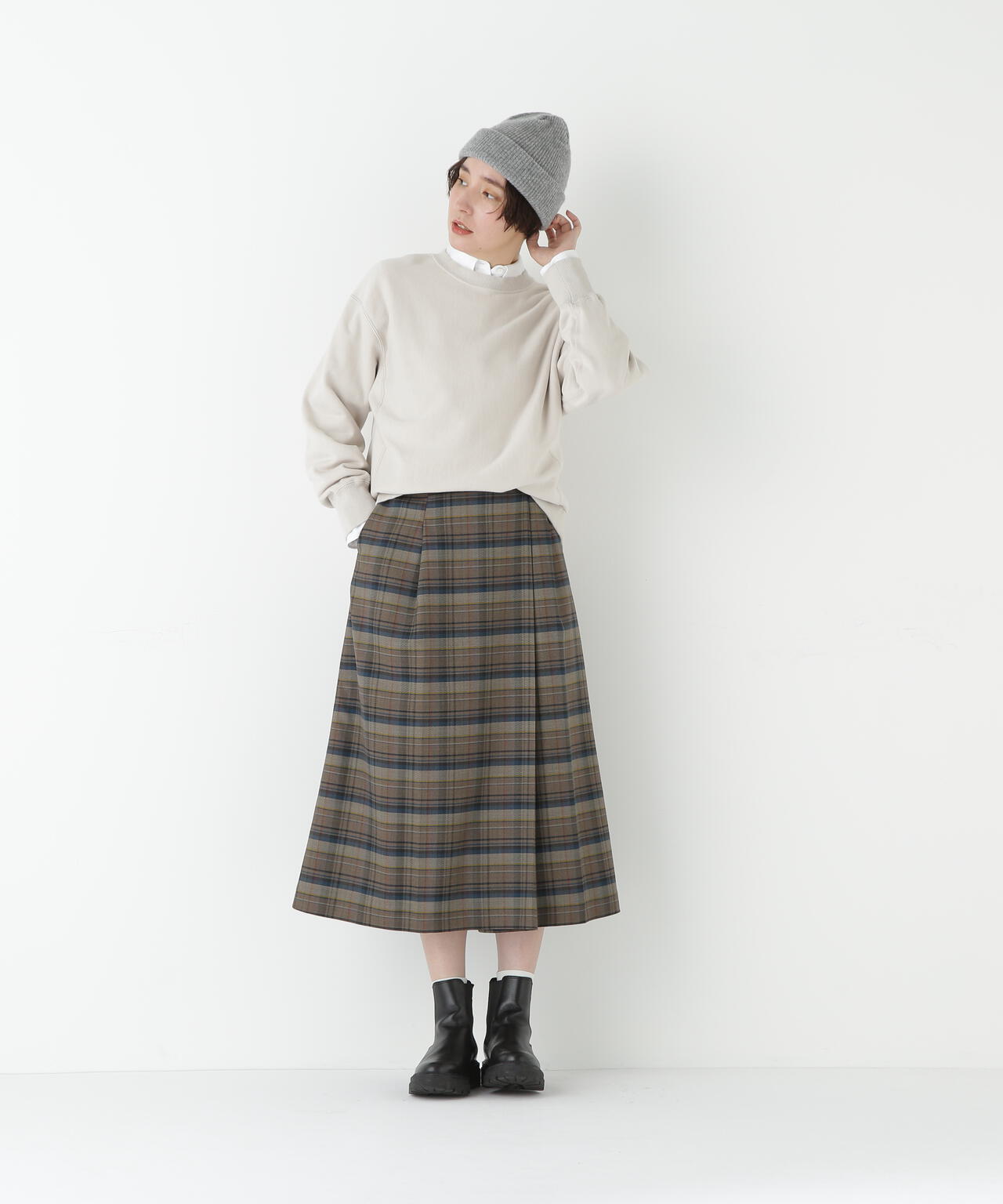 新品❤️CPG❤️スカート 先染めチェックキルト風スカート | human woman（ヒューマン