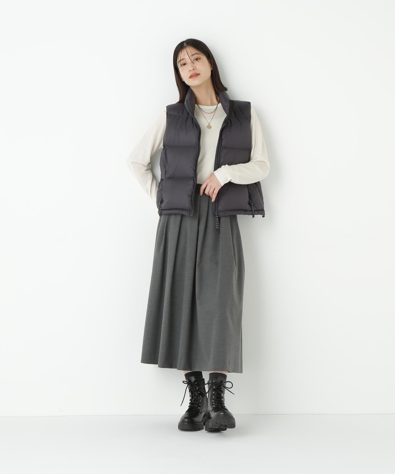 ランダムタックフレアースカート