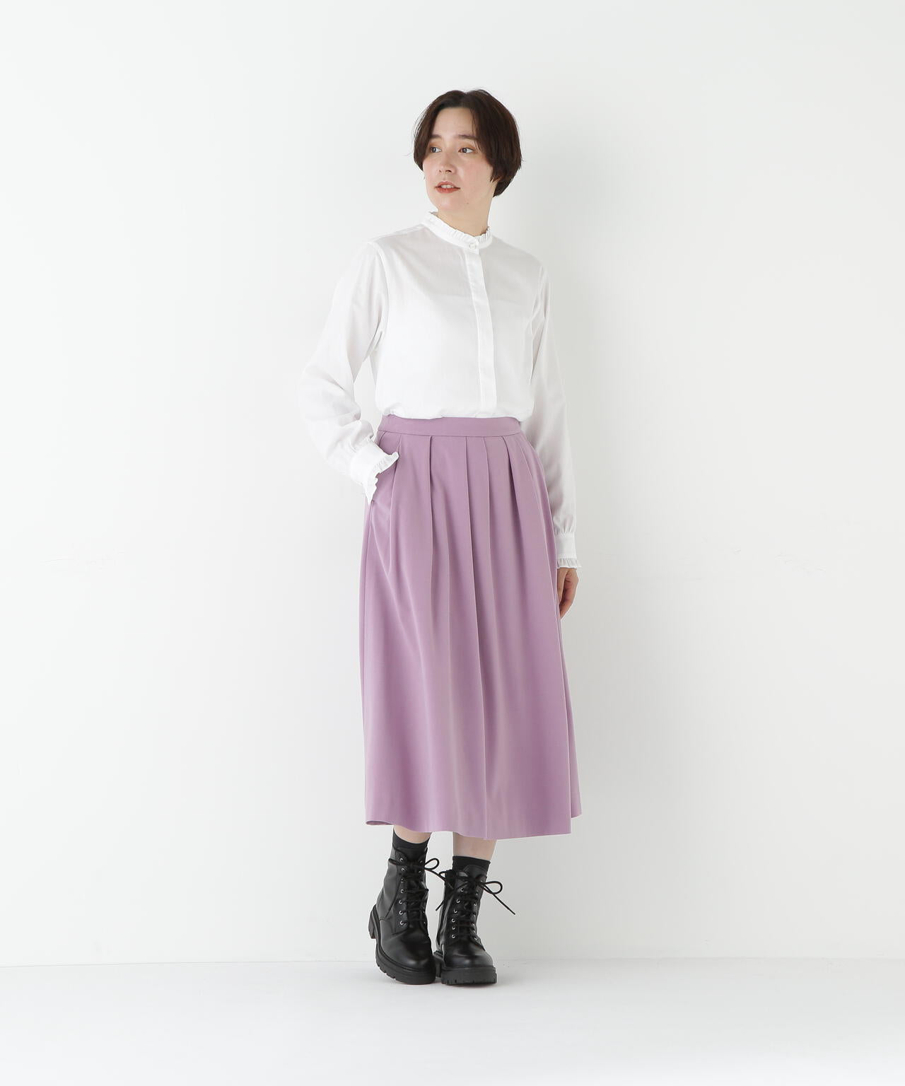 ランダムタックフレアースカート