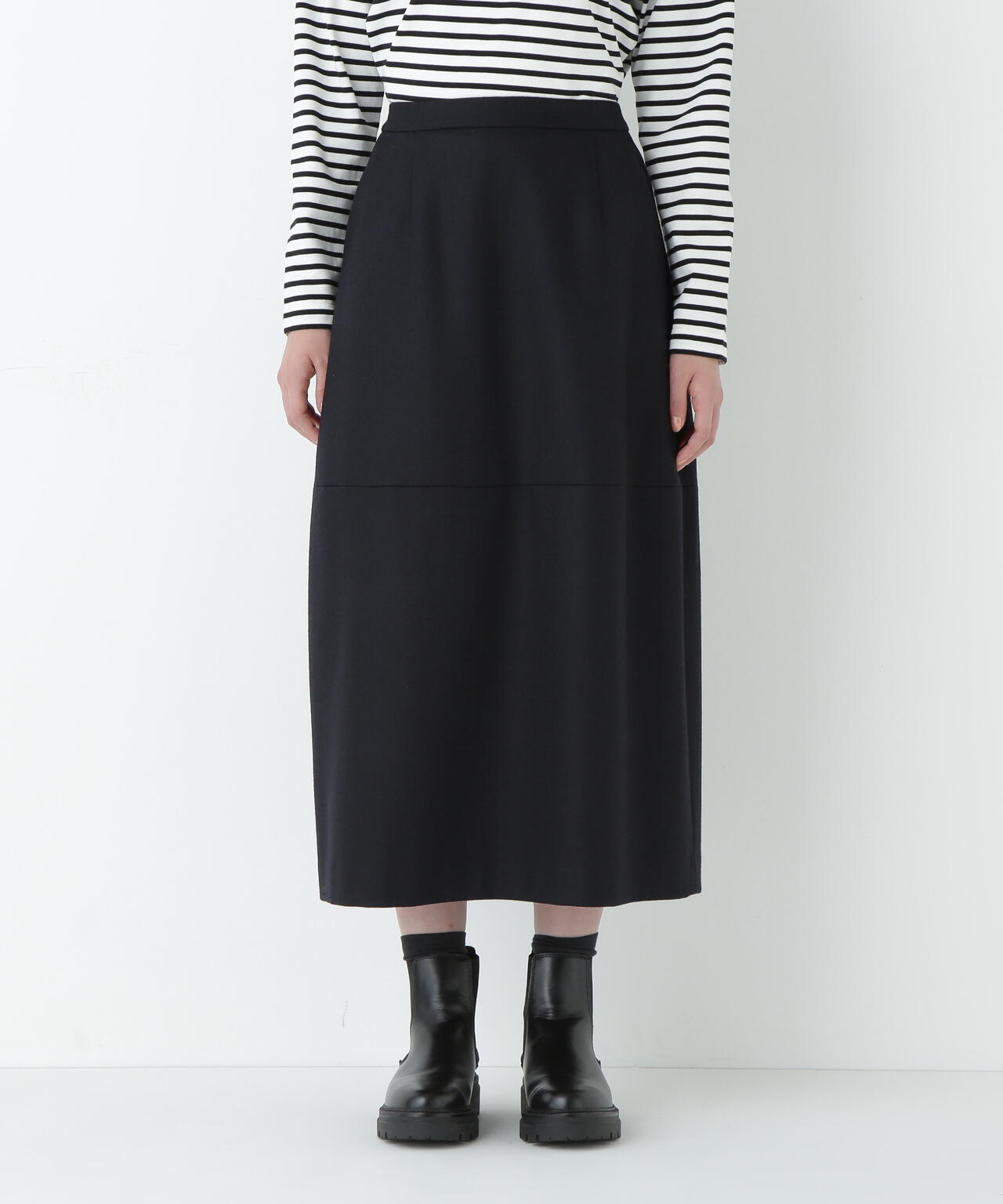 【新品】human woman　リップルペンシルスカート human woman ◇リップルペンシルスカート ブラック -ファッション通販