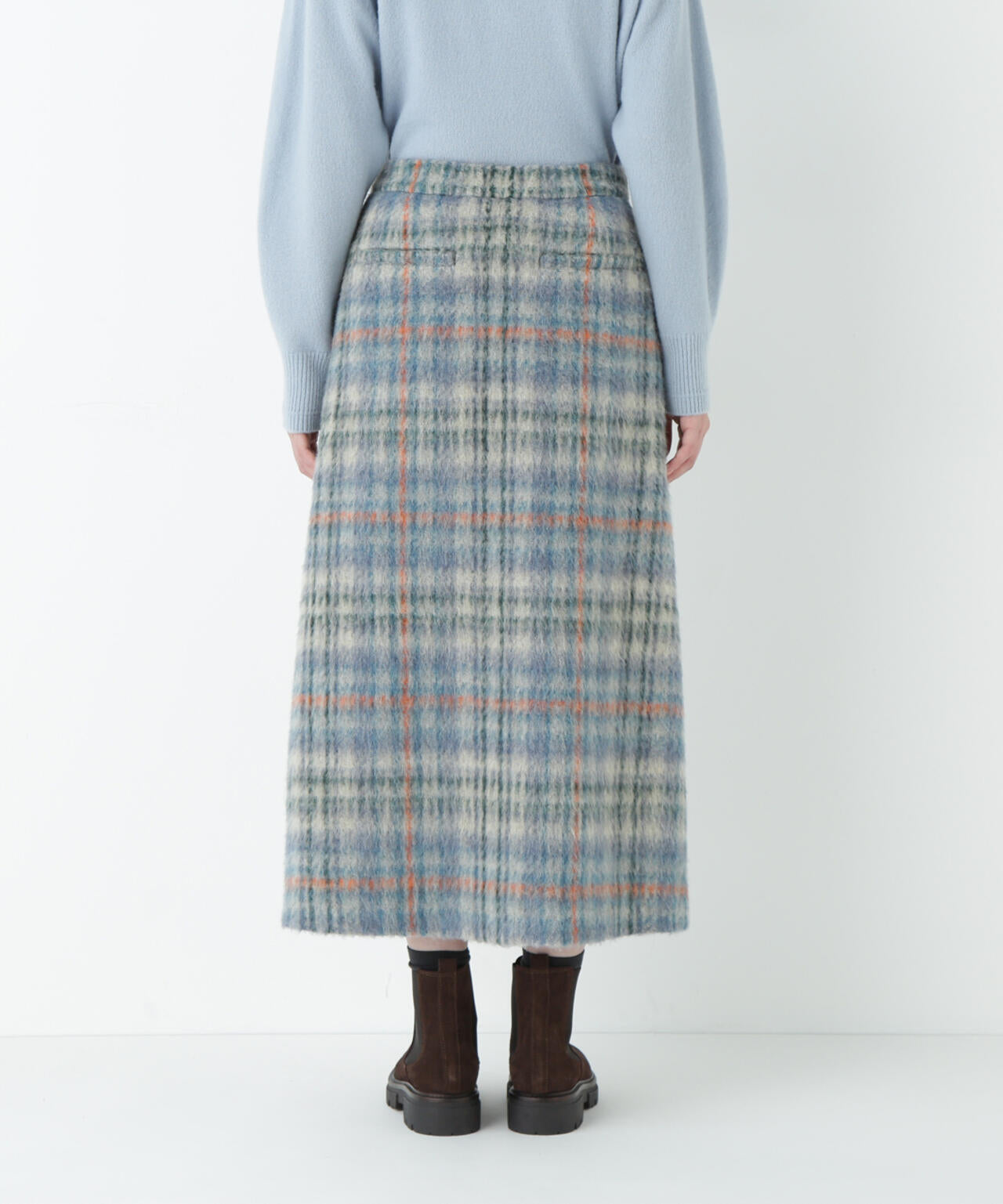シャギーチェックベイカーＡラインスカート