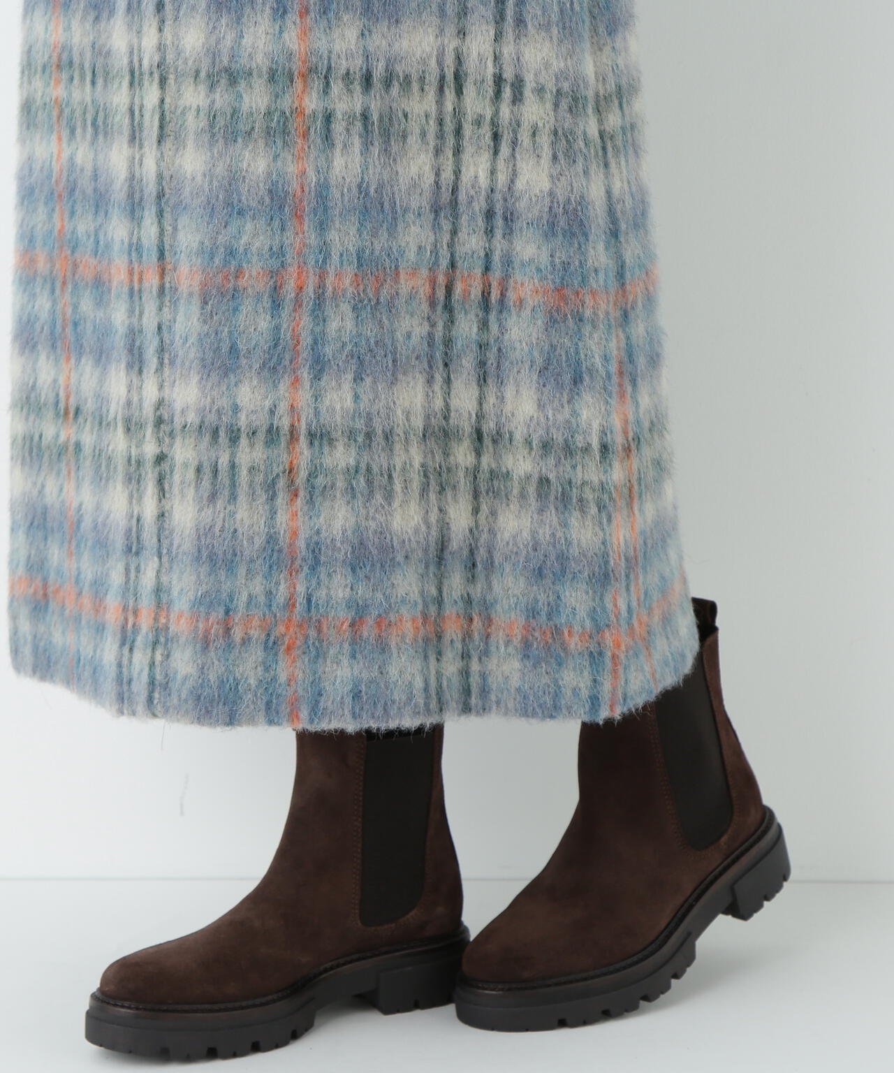 シャギーチェックベイカーＡラインスカート